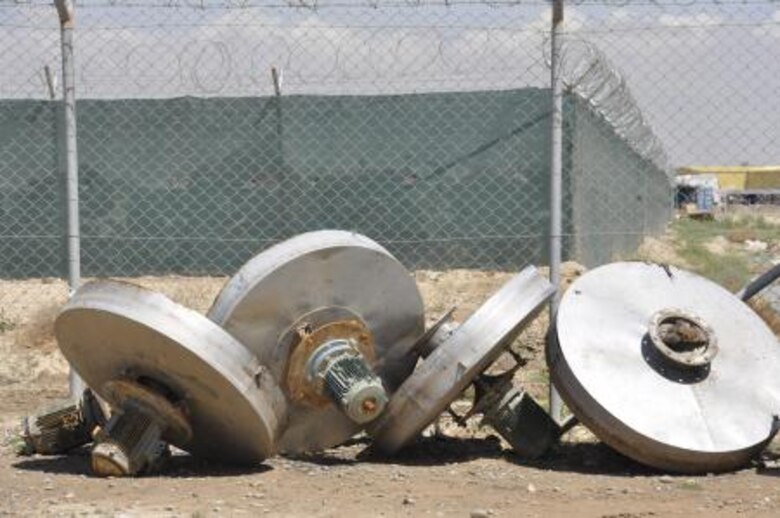 AFGHANISTAN — These four wastewater aerators were replaced April 8, 2012 as part of an upgrade to the Afghan National Army' Joint Regional Training Center's wastewater facility.