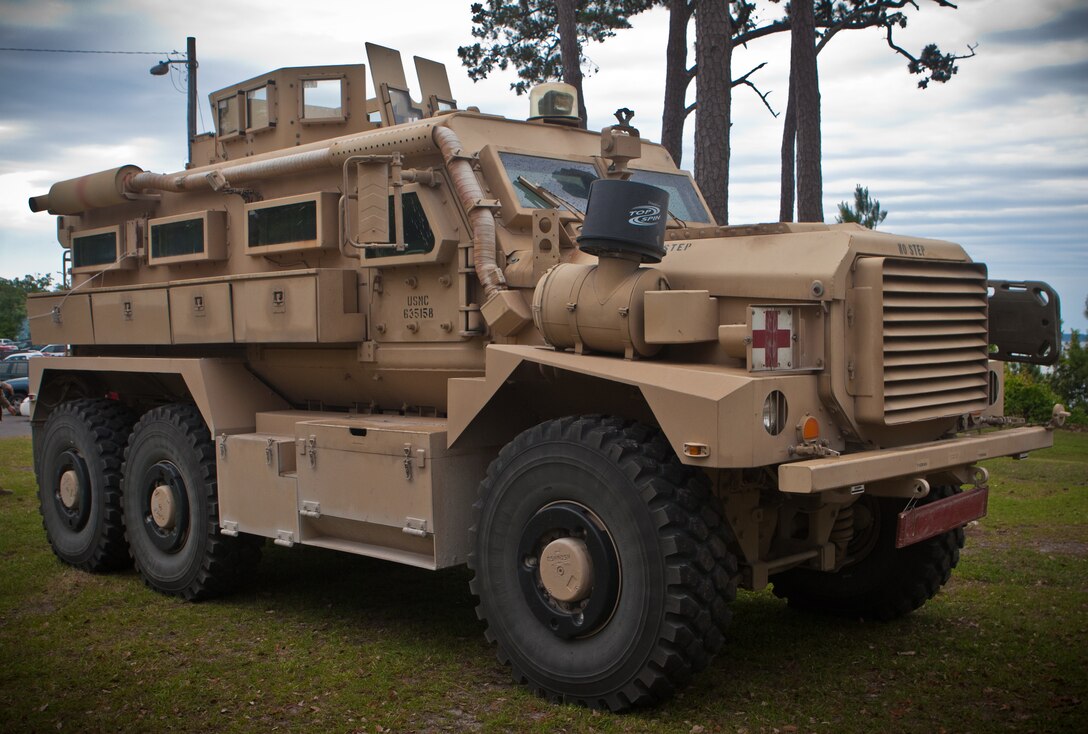 The Force Protection Cougar Ambulance, a modified mine-resistant, ambush-protected vehicle, was designed specifically for the Marine Corps for timely and efficient medical evacuation.  The vehicle is useful in a combat zone for effectively transporting casualties when an aerial medical evacuation is unavailable.