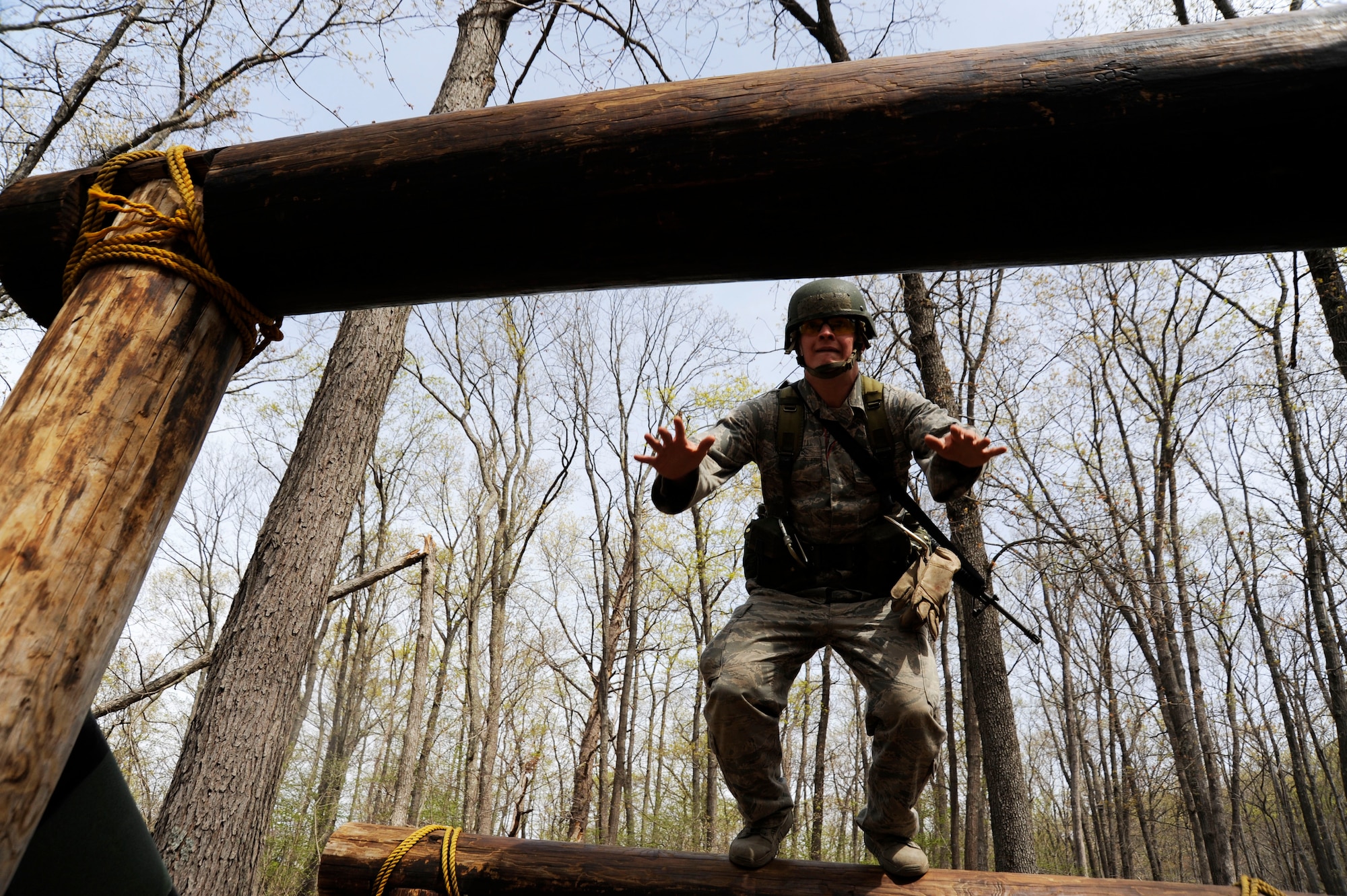 A U.S. Air Force Academy cadet plans a route April 18, 2012, for the land navigation portion of the 2012 Sandhurst Competition at the U.S. Military Academy in West Point, N.Y. The two-day competition included cadets from around the world. (U.S. Air Force photo/Tech. Sgt. Mareshah Haynes)