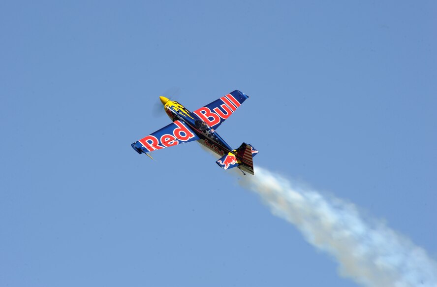 Kirby Chambliss performs aerial acrobatics in his Zivko Edge 540 aircraft during the 2012 Barksdale Air Force Base Defenders of Liberty Air Show April 22. Chambliss, a renowned aerobatic and commercial pilot, participates in air shows and competitions around the world. (U.S. Air Force photo/Airman 1st Class Benjamin Gonsier)(RELEASED)