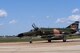 An F-4 Phantom taxis down the flightline after performing with a P-47 Thunderbolt for more than 25,000 spectators during the 2012 Barksdale Air Force Base Defenders of Liberty Air Show April 22. First flown in May 1958, the F-4 is a twin engine, all weather, tactical fighter-bomber which was originally developed for U.S. Navy fleet defense. The Phantom was the first multi-service aircraft, and was flown concurrently by the U.S. Navy, Air Force and Marine Corps. The F-4, which played a vital role in Desert Storm, served actively for national defense until it was retired in 1996. (U.S. Air Force photo/Senior Airman La'Shanette V. Garrett) (RELEASED)
