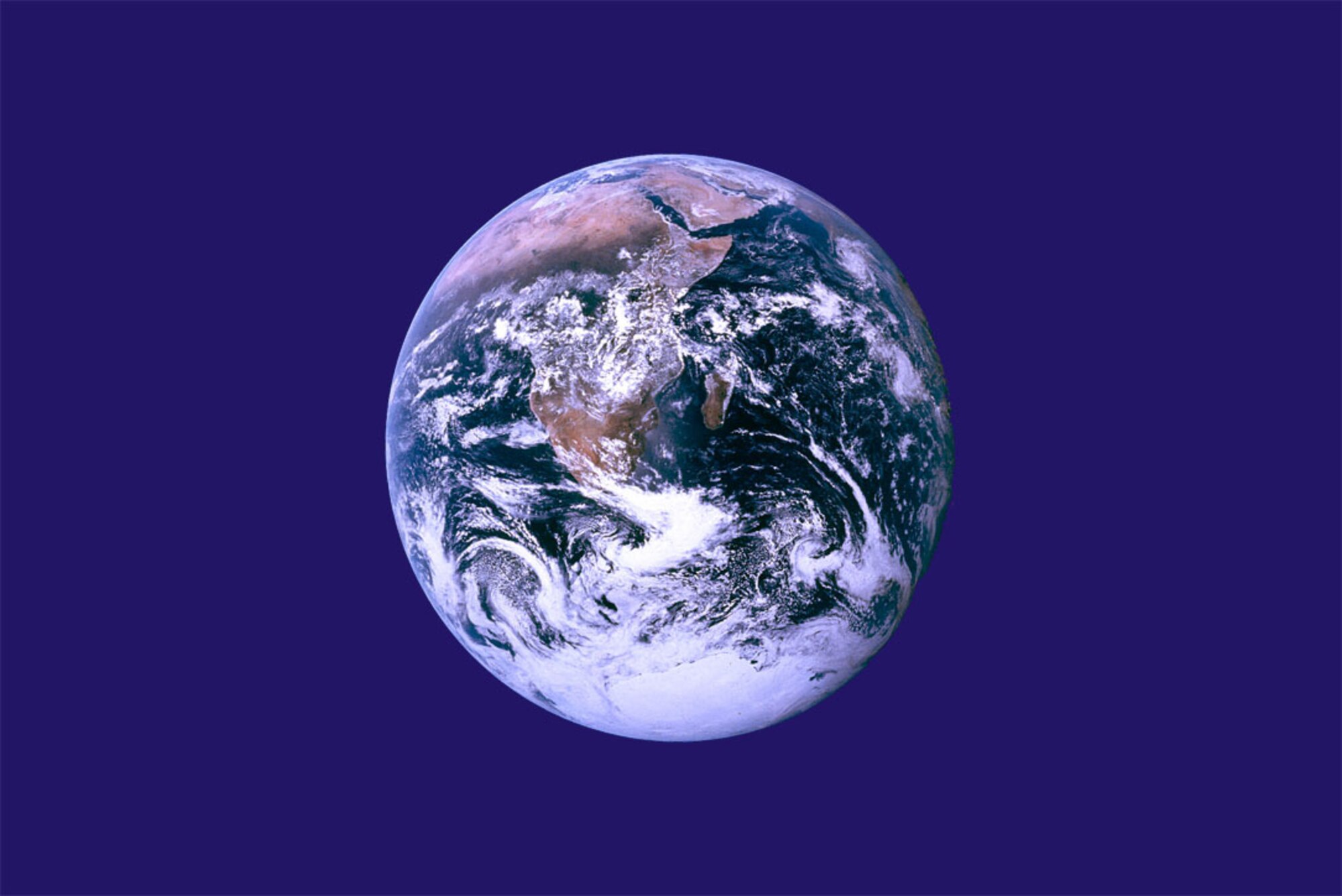 The Earth Day flag, featuring the marble on a blue field, was designed by John McConnell.  Earth Day is celebrated globally each year on Apr 22. (Courtesy photo)