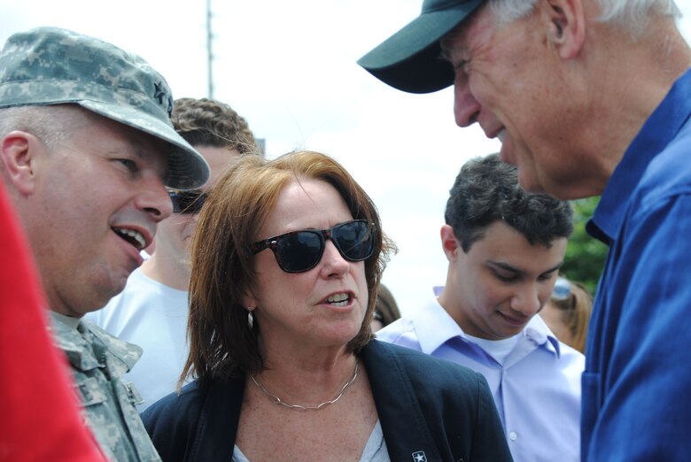 FLORIDA -- Vice President Joe Biden discussed the Administration’s efforts to restore the Everglades at the S-356 pump station, a component of the Modified Water Deliveries to Everglades National Park project in Miami-Dade County, Fla., April, 23, 2012.

"Last year, the Corps of Engineers’ construction project generated 6,600 good paying jobs for Floridians and their families – and thousands of indirect jobs," Biden said. And that restoration projects currently underway would garner "$46.5 billion net additional revenue to the state of Florida – just as a consequence of this restoration.”

"The truth of the matter is, people around the country, you know, they know the Everglades," Biden said. "But they just, they have no comprehension, no comprehension of what a federal and national treasure it is. It supports some of the greatest biodiversity on the planet – including 68 threatened and endangered species, 350 species of birds and it's the only place on earth where the Florida panther lives."

(From left: Maj. Gen. Todd Semonite, U.S. Army Corps of Engineers South Atlantic Division commander; Jo-Ellen Darcy, Assistant Secretary of the Army for Civil Works; and Vice President Joe Biden)
