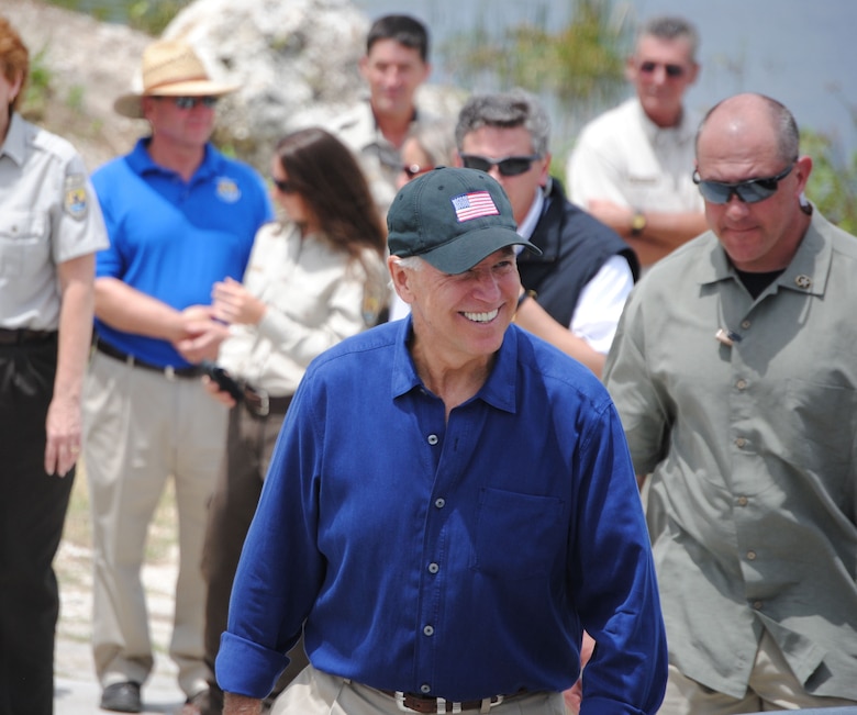 FLORIDA -- Vice President Joe Biden discussed the Administration’s efforts to restore the Everglades at the S-356 pump station, a component of the Modified Water Deliveries to Everglades National Park project in Miami-Dade County, Fla., April 23, 2012.

"Last year, the Corps of Engineers’ construction project generated 6,600 good paying jobs for Floridians and their families – and thousands of indirect jobs," Biden said. And that restoration projects currently underway would garner "$46.5 billion net additional revenue to the state of Florida – just as a consequence of this restoration.”

"The truth of the matter is, people around the country, you know, they know the Everglades," Biden said. "But they just, they have no comprehension, no comprehension of what a federal and national treasure it is. It supports some of the greatest biodiversity on the planet – including 68 threatened and endangered species, 350 species of birds and it's the only place on earth where the Florida panther lives."