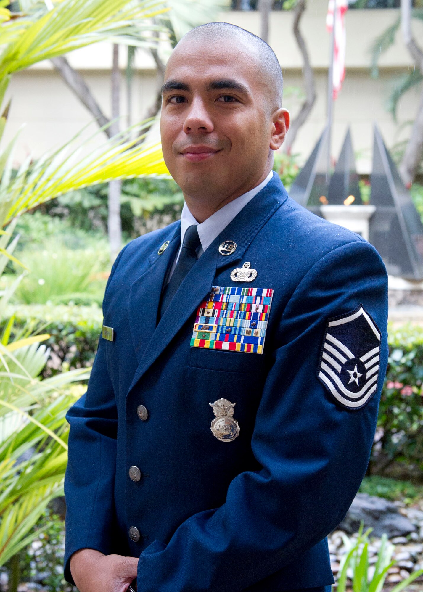 Senior NCO of the Year:  Master Sgt. Ryan K. Schreiner, 154th Security Forces Squadron, Joint Base Pearl Harbor-Hickam, Hawaii. (U.S. Air Force photo/Tech. Sgt. Jerome S. Tayborn) 