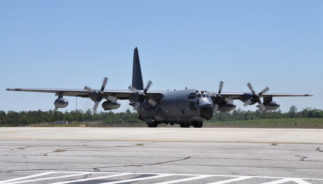 A 919th Special Operations Wing MC-130E Combat Talon I carrying local Junior ROTC cadets taxis on the Duke Field flightline April 24, 2012.    The wing invited senior cadets from five area high schools to tour the base and receive a flight to help them explore Air Force careers through direct interaction with Duke Field’s Citizen Commandos. (U.S. Air Force photo/Tech. Sgt. Jasmin Taylor)