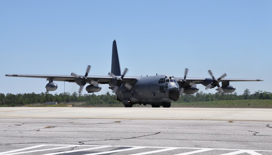 A 919th Special Operations Wing MC-130E Combat Talon I carrying local Junior ROTC cadets taxis on the Duke Field flightline April 24, 2012.    The wing invited senior cadets from five area high schools to tour the base and receive a flight to help them explore Air Force careers through direct interaction with Duke Field’s Citizen Commandos. (U.S. Air Force photo/Tech. Sgt. Jasmin Taylor)