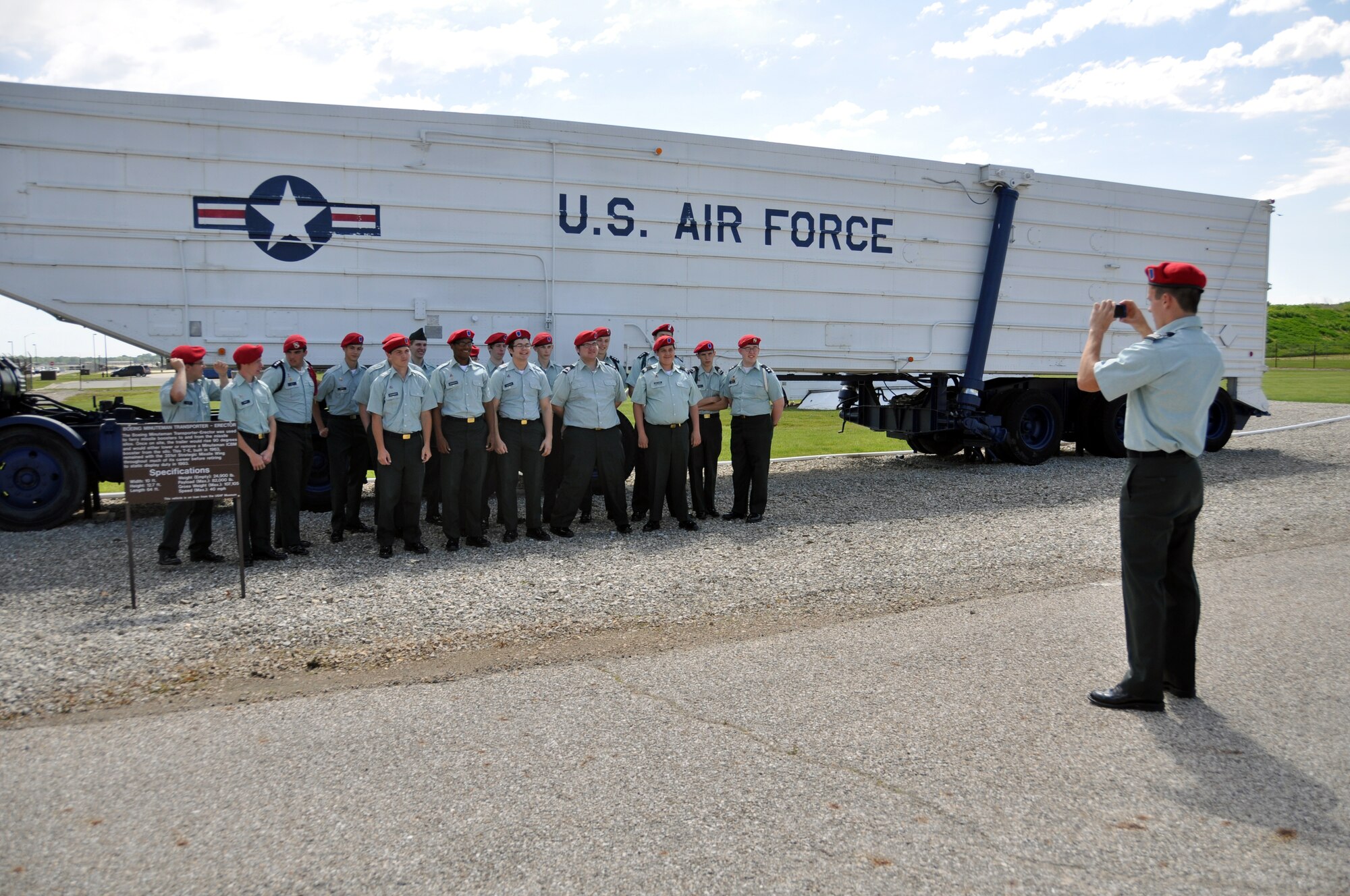 The Junior ROTC from Clinton High School, Clinton, Mo., toured the 442nd Fighter Wing and the Oscar 1 Missile Silo April 24, 2012. The 442nd Fighter Wing is an A-10 Thunderbolt II Air Force Reserve unit at Whiteman Air Force Base, Mo. (U.S. Air Force photo/Staff Sgt. Danielle Johnston)
