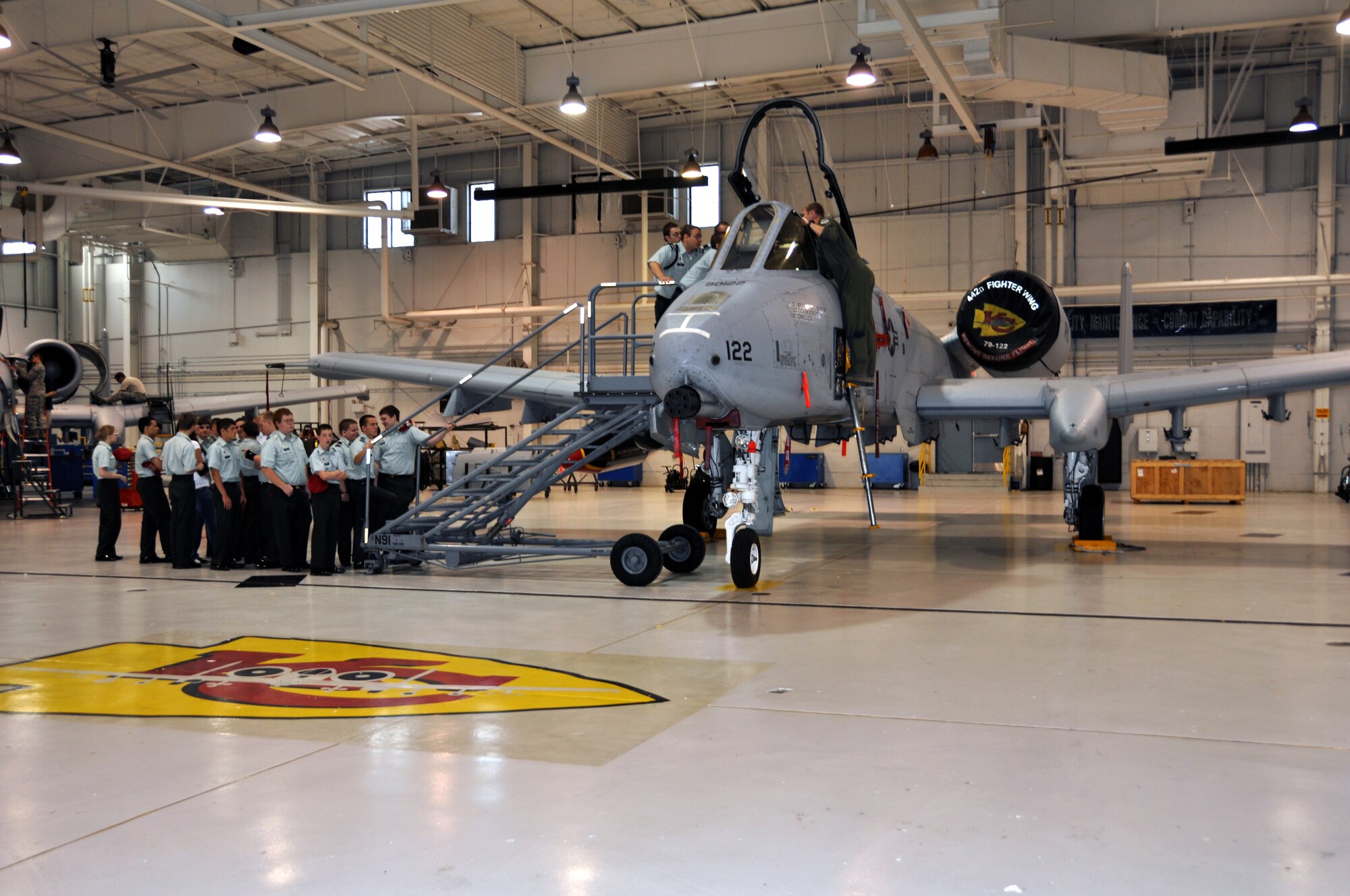 The Junior ROTC from Clinton High School, Clinton, Mo., toured the 442nd Fighter Wing April 24, 2012. The 442nd Fighter Wing is an A-10 Thunderbolt II Air Force Reserve unit at Whiteman Air Force Base, Mo. (U.S. Air Force photo/Staff Sgt. Danielle Johnston)