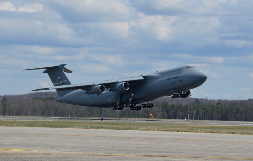C-5A ?Triple Zero Three? flies its final mission from Westover Air Reserve Base, Chicopee, Massachusetts to Davis-Monthan Air Force Base, Ariz., on April 11, 2012. (U.S. Air Force photo/SrA. Kelly Galloway)