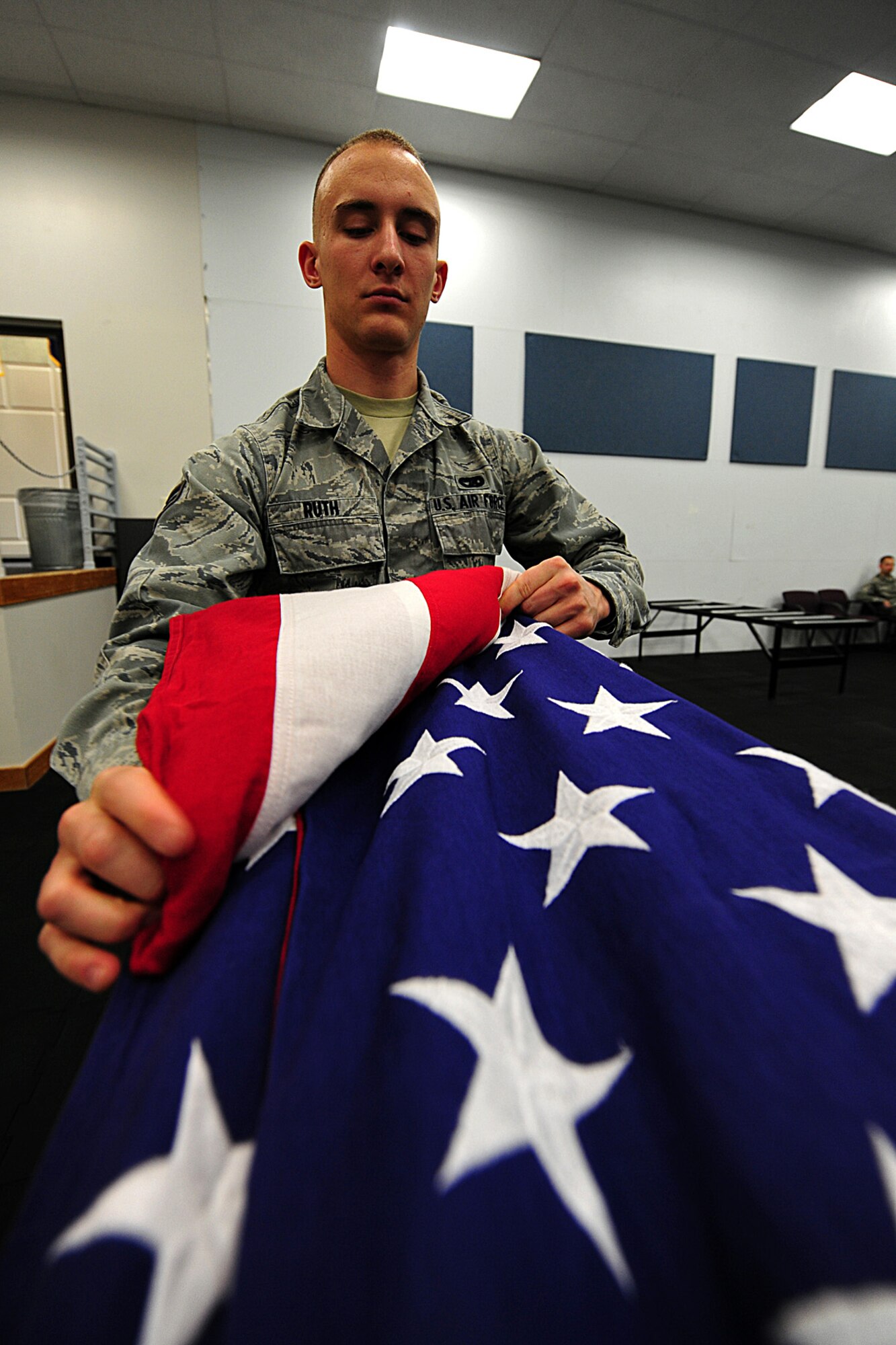 Airman 1st Class Preston Ruth, 92nd Logistics Readiness Squadron vehicle mechanic, has been selected as a member of Team Fairchild's elite, Fairchild's Finest at Fairchild Air Force Base, Wash. (U.S. Air Force photo by Airman 1st Class Taylor Curry/Released)