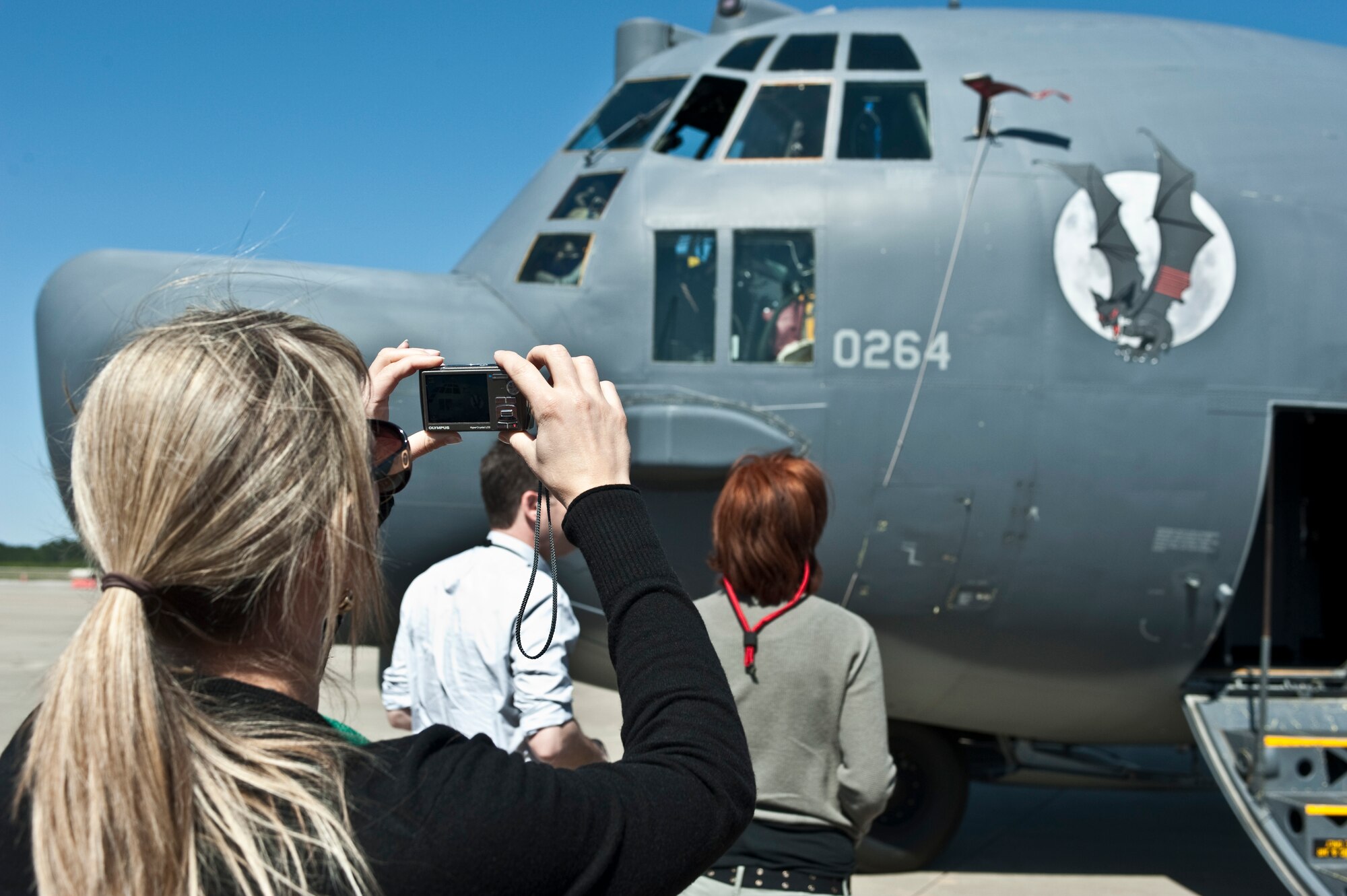 Joint Civilian Orientation Conference attendees tour a static MC-130H Combat Talon II from the 15th Special Operations Squadron on the flightline at Hurlburt Field, Fla., April 24, 2012. The JCOC is a program sponsored by the Secretary of Defense for civilian public opinion leaders interested in growing their knowledge of the military and national defense issues. (U.S. Air Force Photo/Airman 1st Class Hayden K. Hyatt)