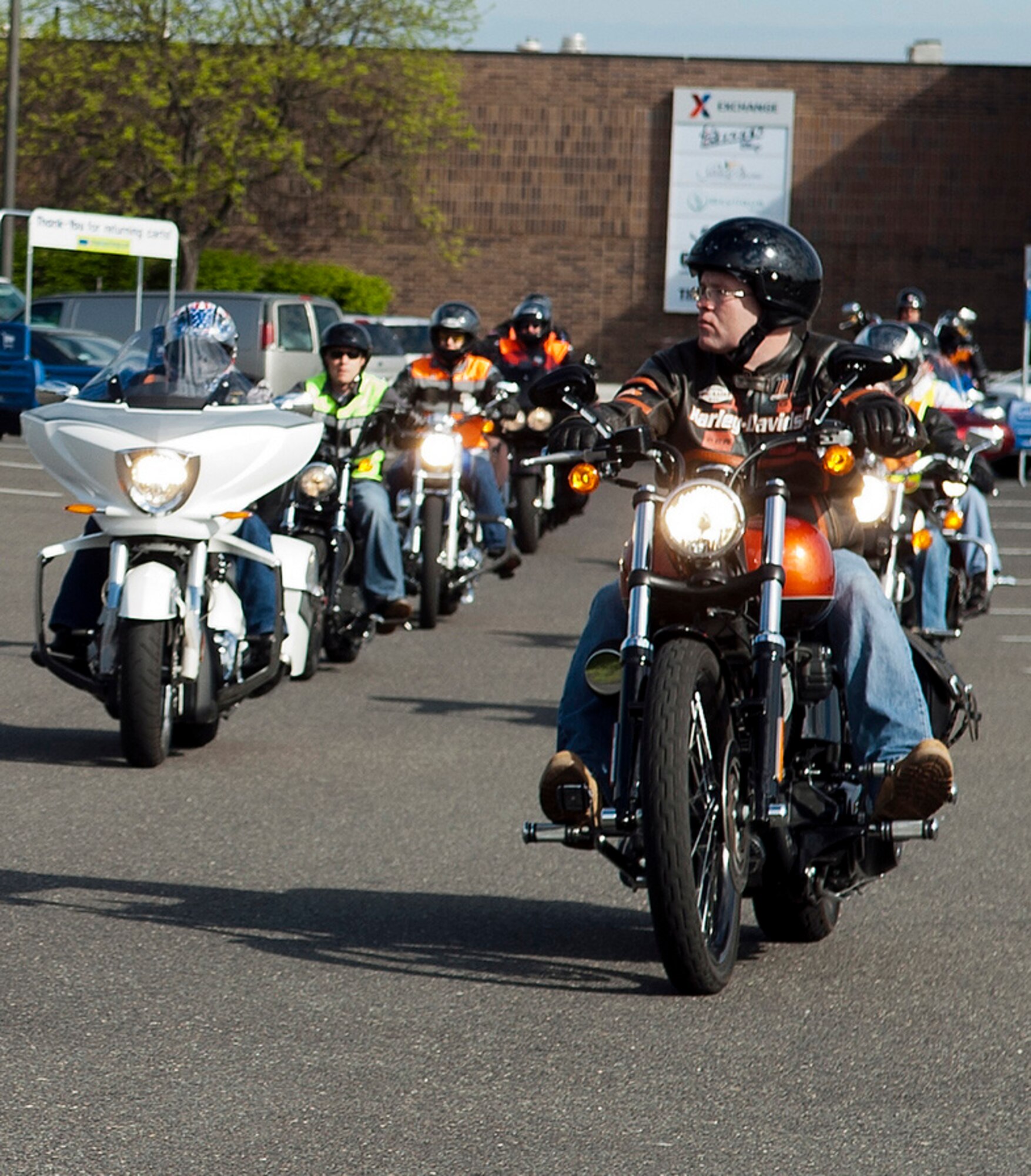 Joint Base McGuire-Dix-Lakehurst motorcyclists take part in the first  Motorcycle Mentorship Ride of the 2012 riding season April 20 here.  The 87th Air Base Wing safety office staff organized the mentorship ride as a way for experienced and novice riders to come together and inspect their bikes and experience group rides. The rides are also a mentoring tool to help improve riding skills. (U.S. Air Force photo by Wayne Russell/Released)