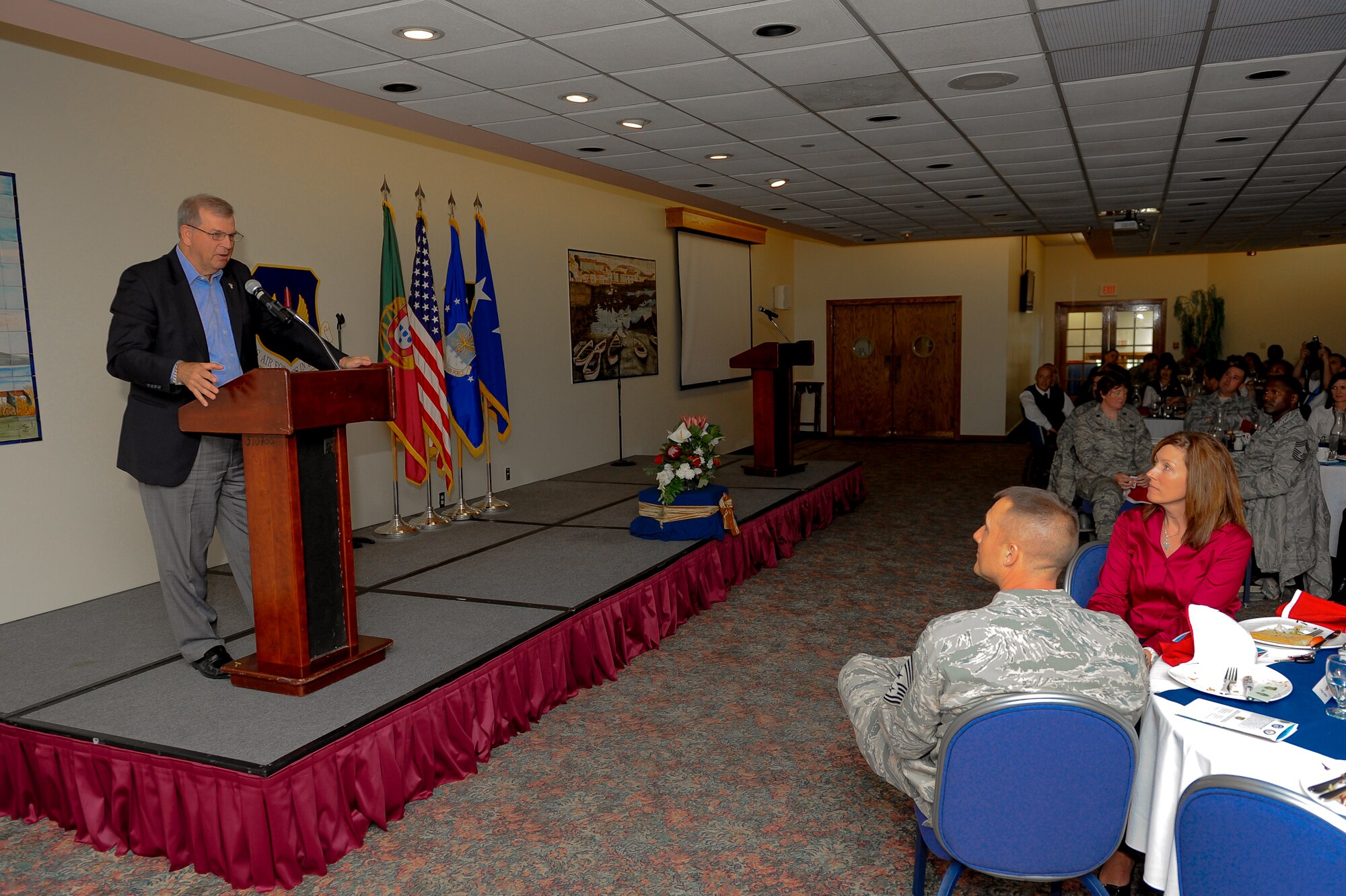 Lt. Gen. (ret.) Richard Brown speaks to Airmen during the National Prayer Luncheon
April 25. (U.S. Air Force photo/Lucas Silva)