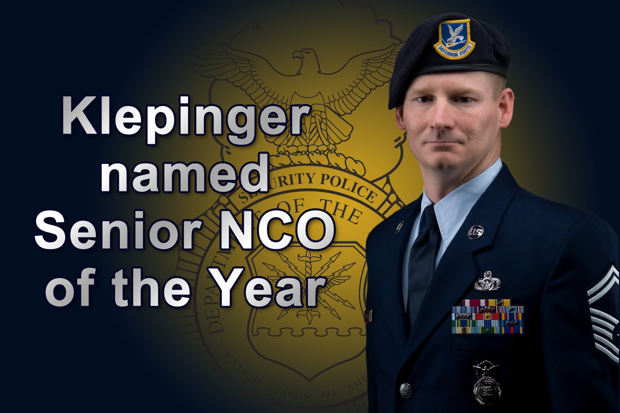GRISSOM AIR RESERVE BASE, Ind. -- Master Sgt. Bradley Klepinger, 434th Security Forces Squadron operations superintendent, was recently named the 434th Air Refueling Wing Senior Noncommissioned Officer of the Year for 2011. (U.S. Air Force graphic/Tech. Sgt. Mark R. W. Orders-Woempner)