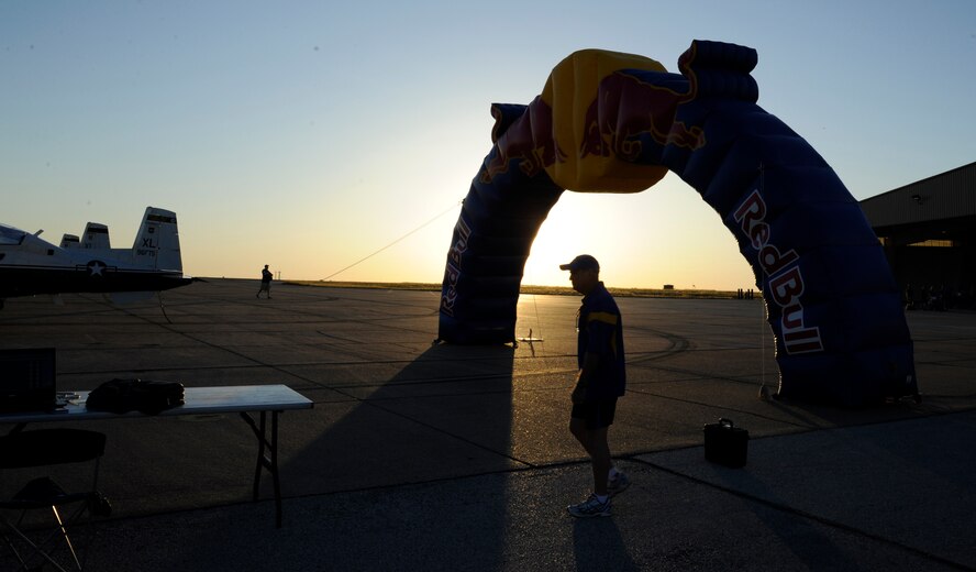 The sun rises over the starting line of the eighth annual Adventure Race at Laughlin Air Force Base, Texas, April 21, 2012. This year’s Adventure Race consisted of 23.3 miles of biking, a 5.3 mile run and a 1,200 meter three person rafting race. (U.S. Air Force photo/Airman 1st Class Nathan Maysonet)