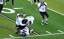 MINOT, N.D. – With a final score of 41 to 6, Minot’s newest Semi-Professional Sports team, the Minot Maulers Football team had a grand debut which set them on the right path towards a successful season. The Maulers are scheduled to host the Brainerd (Minn.) Lumberjacks May 6 at 1 p.m. (U.S. Air Force photo/Senior Airman Jose L. Hernandez)