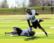 MINOT, N.D. – With a final score of 41 to 6, Minot’s newest Semi-Professional Sports team, the Minot Maulers Football team had a grand debut which set them on the right path towards a successful season. The Maulers are scheduled to host the Brainerd (Minn.) Lumberjacks May 6 at 1 p.m. (U.S. Air Force photo/Senior Airman Jose L. Hernandez)