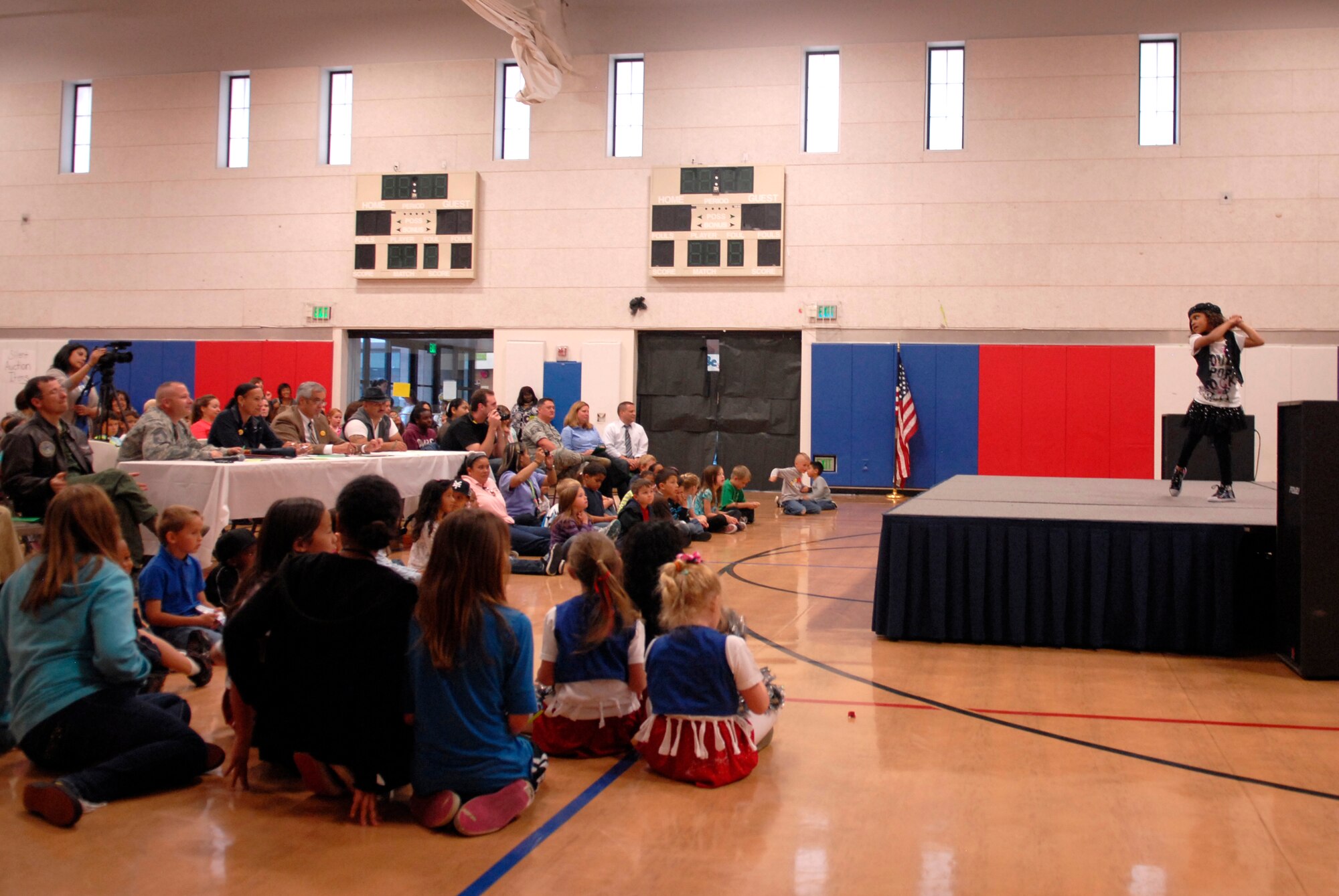 VANDENBERG AIR FORCE BASE, Calif. –A Team V dependent performs a dance routine in the “U Got Talent” talent show at the Vandenberg Youth Center here Wednesday, April 25, 2012. The talent show is an annual event. (U.S. Air Force photo/Jennifer Green-Lanchoney)