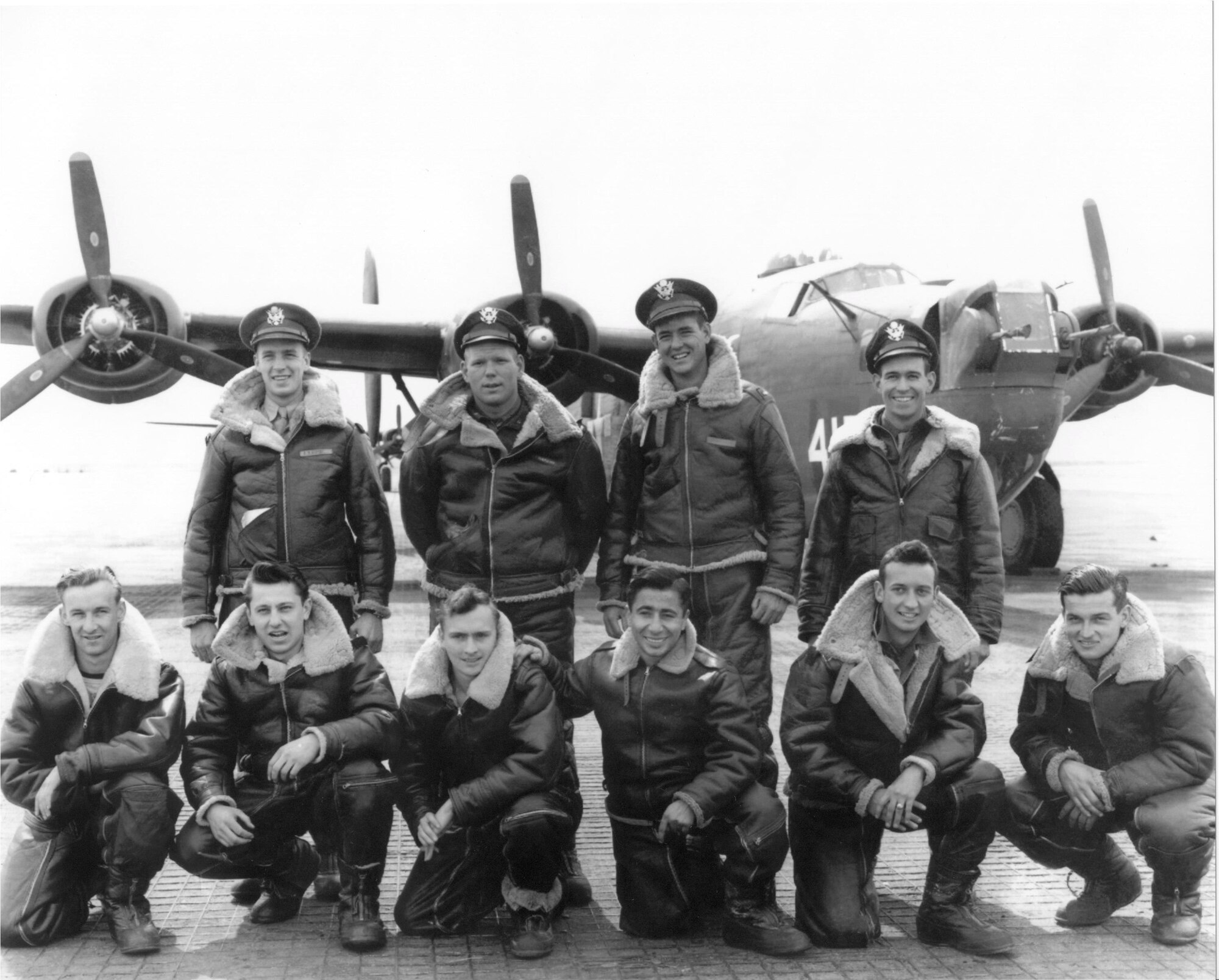 From November 1943 to July 1944, Peterson Field was a combat crew training school, training crews in the B-24 "Liberator" heavy bomber. Trained crews such as this one were sent to combat units overseas as replacement crews. (U.S. Air Force photo)