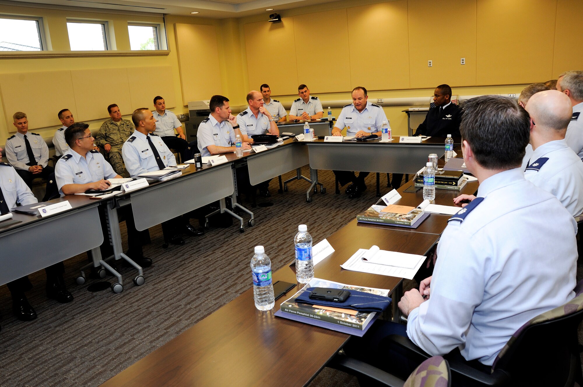 Air Force Vice Chief of Staff Gen. Phil Breedlove talks with current and future commanders at the Air Force District of Washington’s Commanders Course at Joint Base Andrews, Md., April 26, 2012.  The four-star general shared his thoughts on the state of today’s Air Force, and the roles of the service’s squadron- and group-level commanders.  (U.S. Air Force photo by Staff Sgt. Christopher Ruano) 