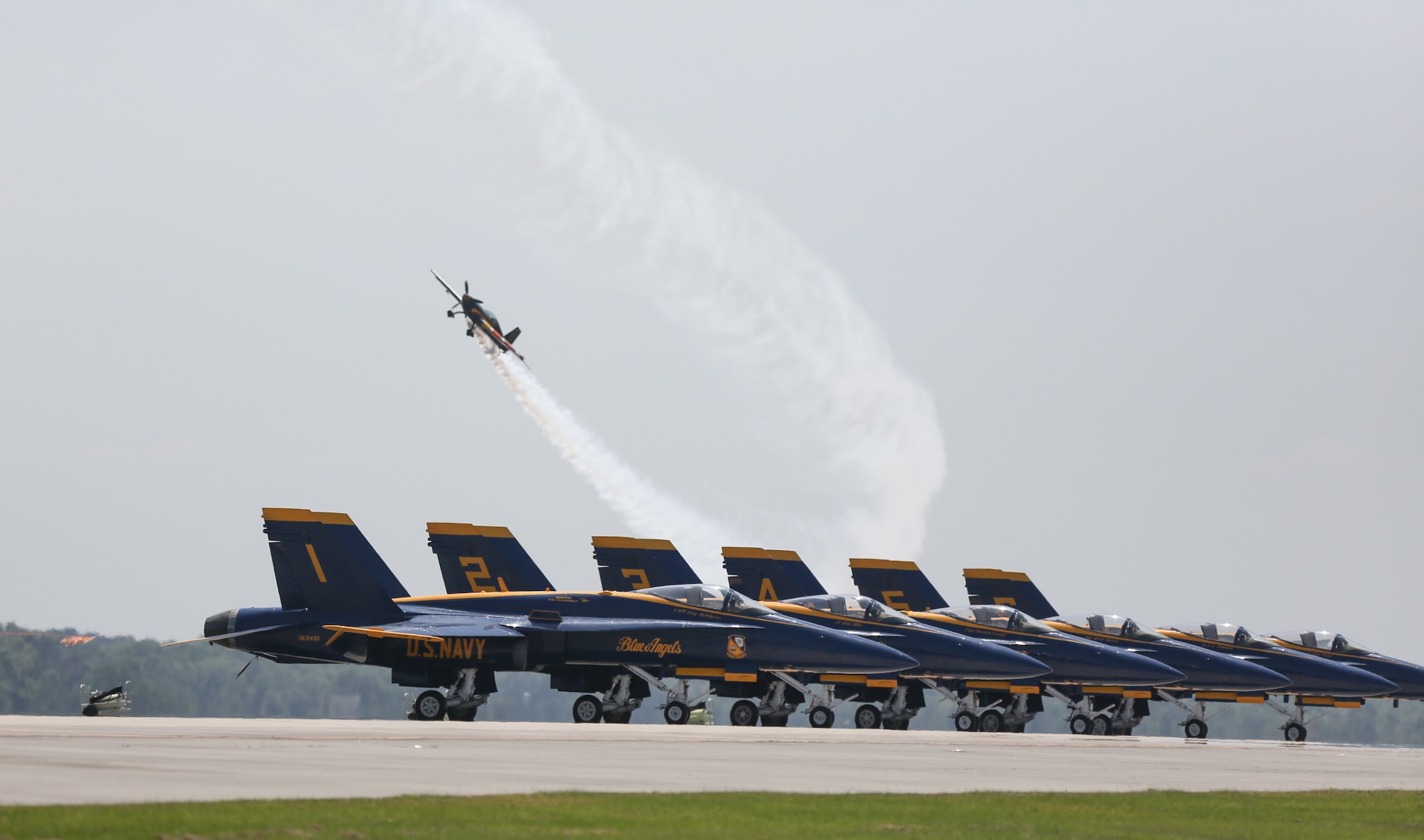 Approximately 100,000 people turned out to Robins Air Force Base to witness the 2012 Air Show and the Blue Angels. (U.S. Air Force photo by 1st Lt. Joel Cooke)