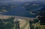 aerial photo of Fall Creek Dam