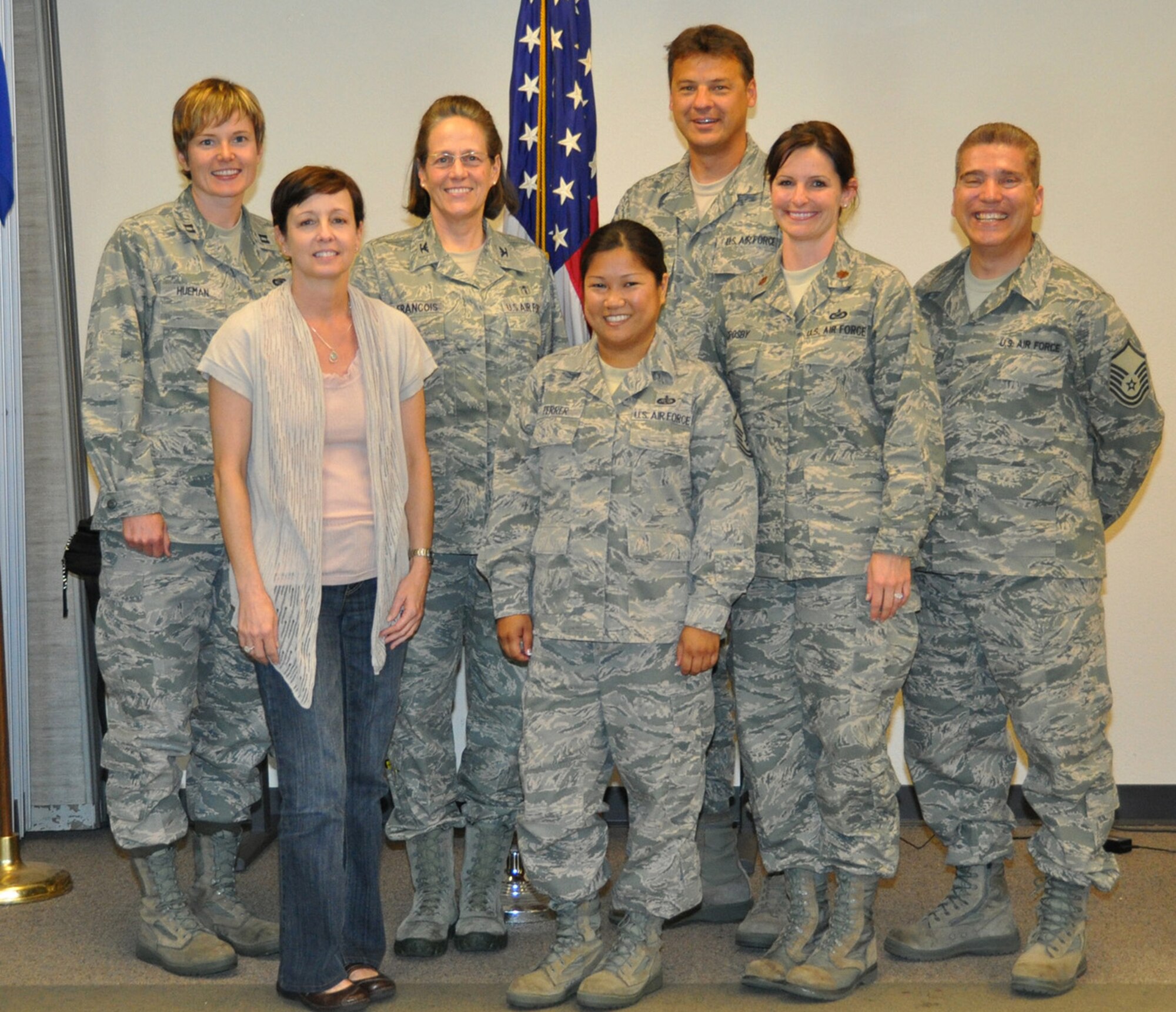 TRAVIS AIR FORCE BASE, Calif. -- Six members of the 349th Air Mobility Wing completed Human Resource Development Council 301 training , July 20, 2012.The HRDC's mission is to embrace the diversity of every Airman and uses those unique talents to build a stronger fighter force. (U.S. Air Force photo)
