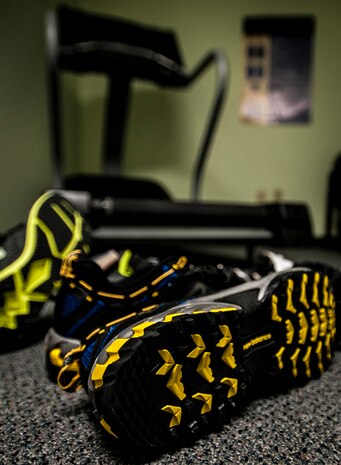 The Joint Base Charleston’s Health and Wellness Center offers a gait analysis which determines the proper shoe for a runner by videotaping them on a treadmill and then reviewing it. The HAWC also conducts several running clinics throughout the year. The HAWC’s mission is to cultivate a fit and healthy force. (U.S. Air Force photo by Senior Airman Dennis Sloan/Released)
