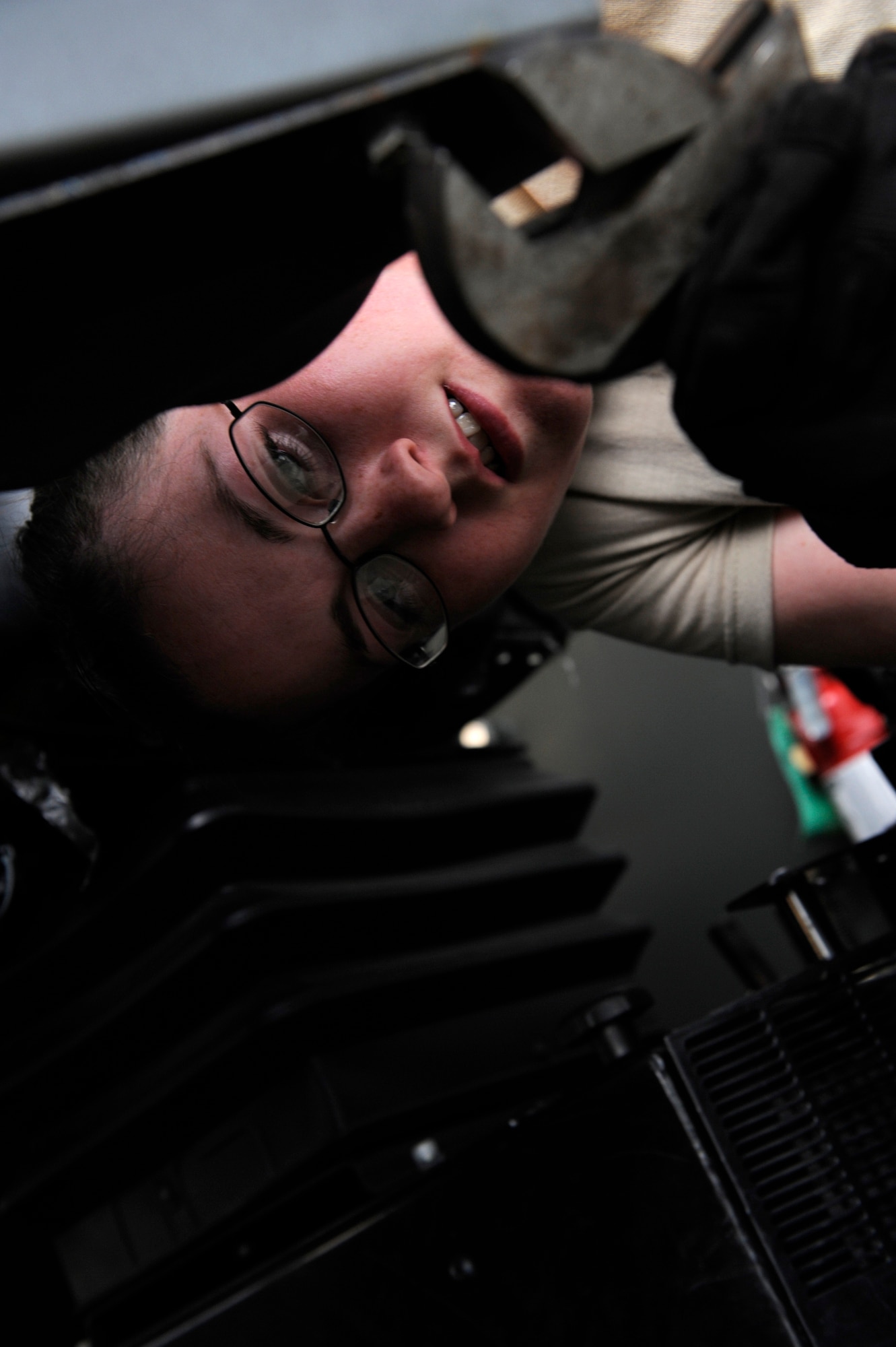 Staff Sgt. Sarah Thompson, 435th Air Mobility Squadron, air transportation specialist, moves the dashboard on a 10K all-terrain forklift during Operation Screaming Eagle IV on Powidz Air Base, Poland, July 25, 2012. Screaming Eagle IV is a training exercise designed to strengthen partnerships between the U.S. and Polish armed forces while allowing members of team Ramstein to train in scenarios that are difficult to conduct at home station. (U.S. Air Force photo/ Senior Airman Aaron-Forrest Wainwright)