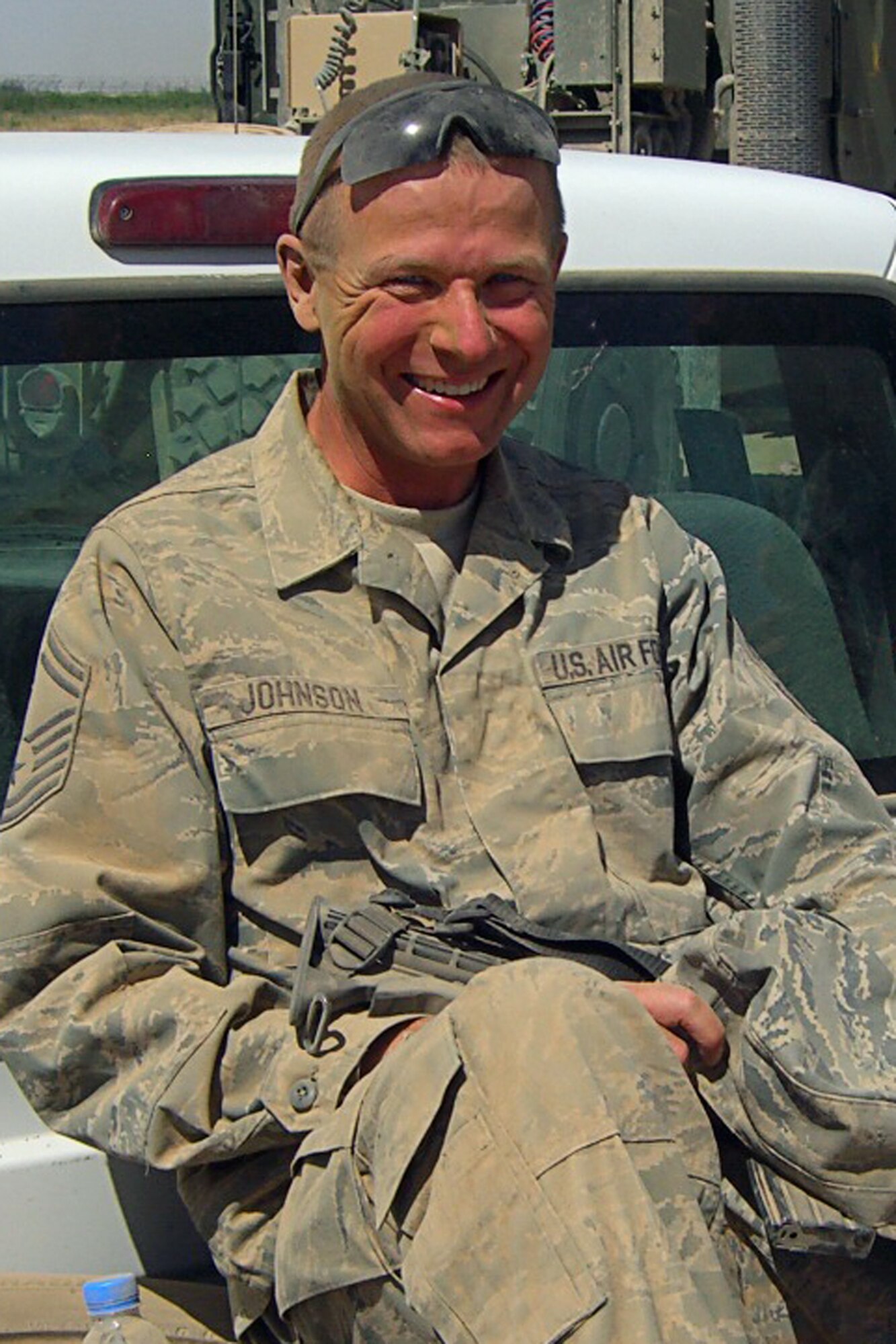 Senior Master Sergeant Kevin Johnson, a 434th Civil Engineer Squadron engineering assistant, was named the AFRC Chief Master Sergeant Larry R. Daniels 2011 recipient for superior job performance by a military superintendent for actions taken during his six month deployment to Afghanistan. (U.S. Air Force photo)
