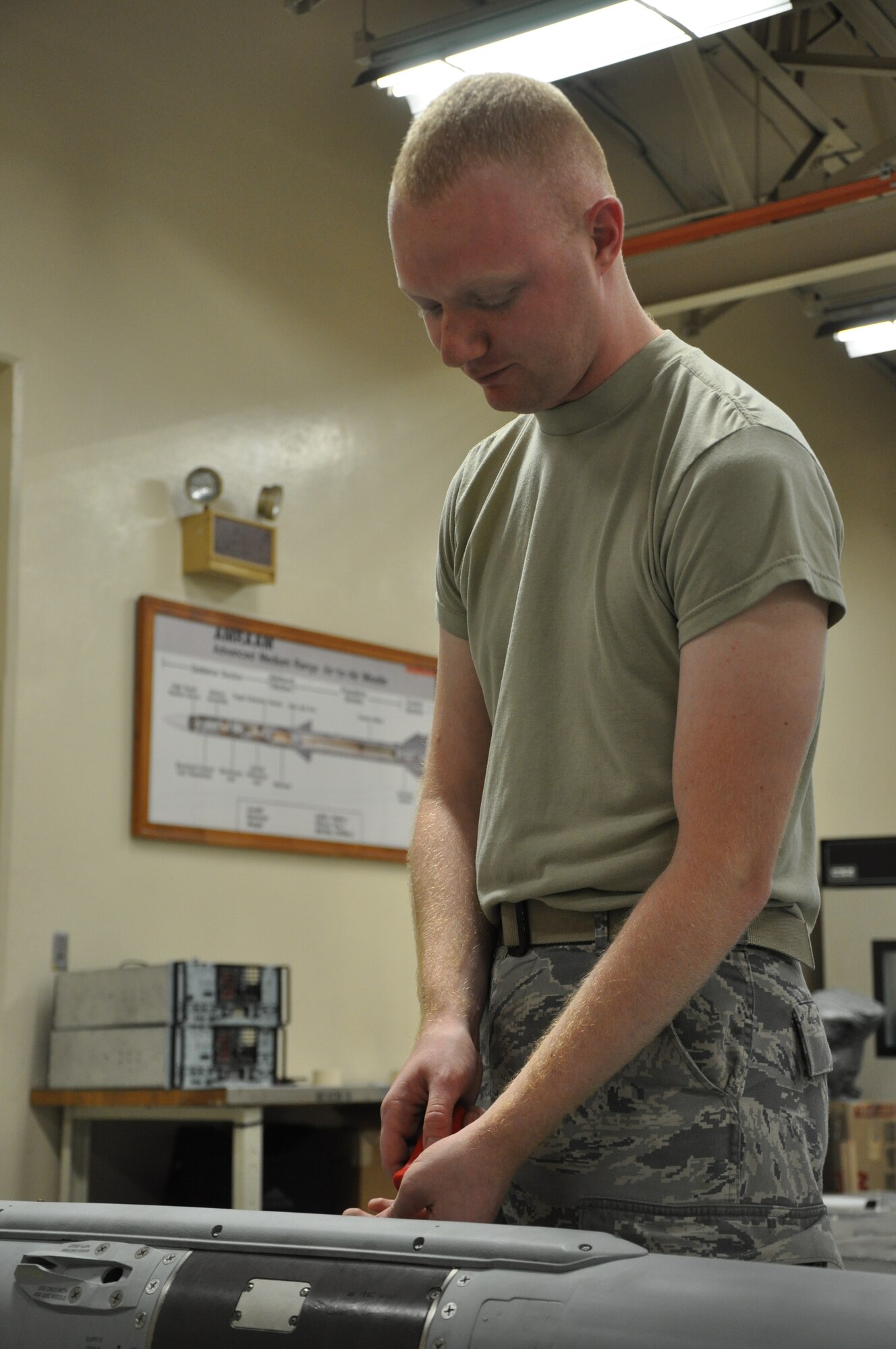Senior Airman Jacob Jacobs, 325th Maintenance Squadron precision guided munitions crew member, was recently awarded the Air Dominance Division's 2011 Advanced Medium Range Air-to-Air Missile Outstanding Performer of the Year Award. (U.S. Air Force photo by Staff Sgt. Rachelle Elsea)