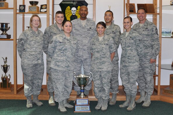 MINOT AIR FORCE BASE, N.D. -- The 5th Bomb Wing CCA section tracks and processes decorations, performance reports, General Correspondences packages for the 5th Bomb Wing Staff, 4 groups and 2 tenant units. They also provide guidance on various other programs to the Bomb Wing Staff such as Records Management, Information Assurance and other administrative programs. (U.S. Air Force photo/Senior Airman Jesse Lopez)
