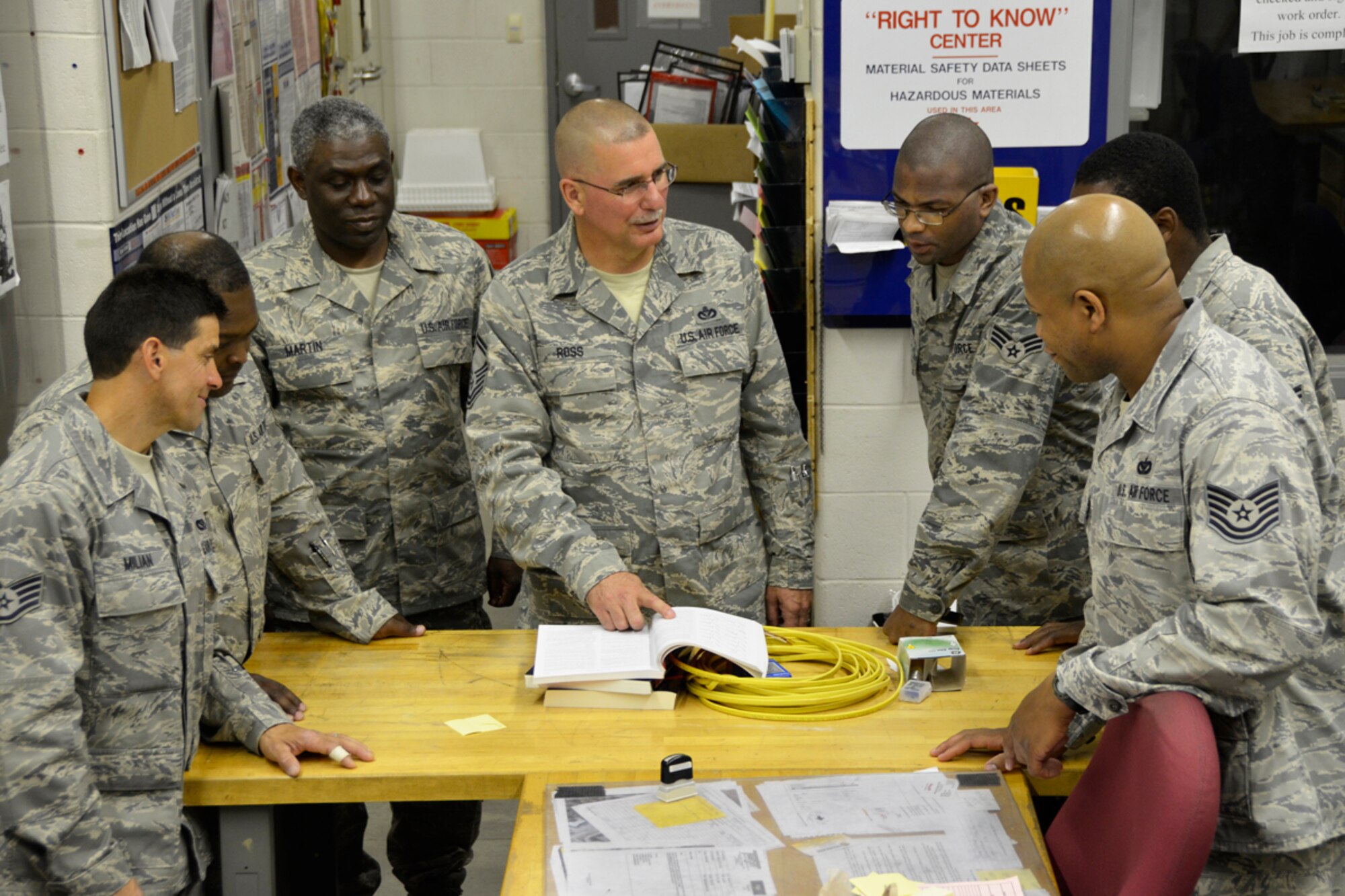 Senior Master Sgt. Brian A. Ross, 94th Civil Engineer Squadron electrician, maintains the readiness of his Airmen by training them in the three major areas of electricity and power production; residential, commercial, and industrial. “Electricians are expected to know and understand many elements of electrical systems,” he said. “Our area of expertise can range from airfield lighting systems, to fire alarms, to generators, to motor controls.” (U.S. Air Force photo/Master Sgt. James Branch)