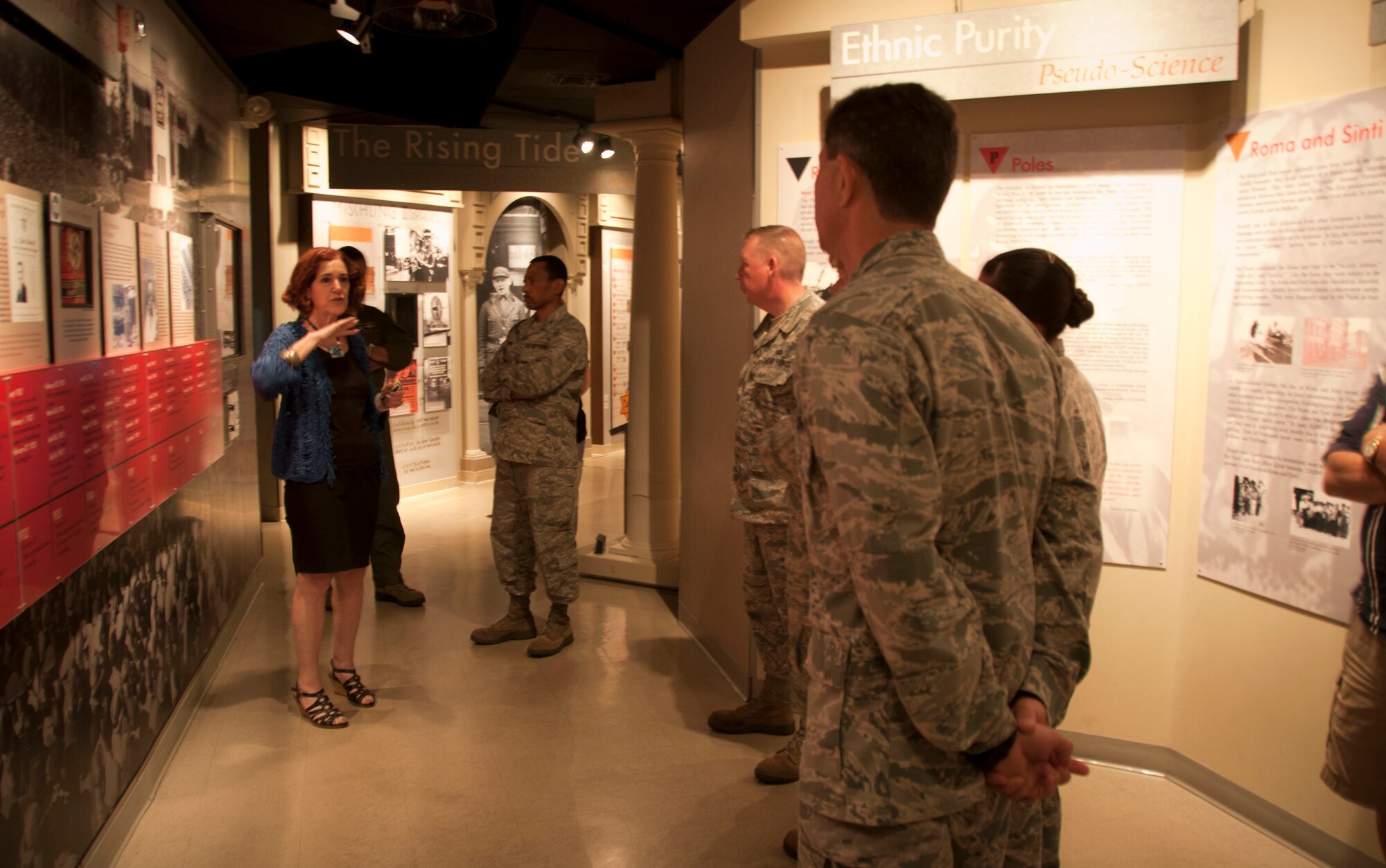 St. Petersburg, Fla. – Commanders of the 927th Air Refueling Wing recently toured the Florida Holocaust Museum, dedicated to educating people about the consequences of looking the other way.  The Air Force now trains its members in bystander intervention, ensuring they know how to respond to offense words and actions.  (Official U.S. Air Force photo/Staff Sgt. Shawn Rhodes) 