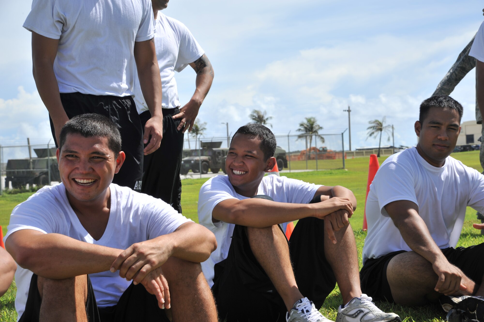 ANDERSEN AIR FORCE BASE, Guam-Department of Defense police officer cadets train with Oleoresin Capsicum Spray through a five-station obstacle course for qualification here July 27. After completing the course, the recruits will become DoD police officers for Andersen AFB and security guards for Naval Base Guam. This training is required so officers get first-hand experience using the weapon and can still perform their duties if they are sprayed during an incident. The academy is nine weeks for DoD police officer’s and five weeks for the security guards. The current class consists of 18 police officers and two security guards. Upon completion, 17 DoD police officers will be assigned to Andersen. This program was postured to enhance the security of the installation and ensure qualified personnel are manning the gates and patrols. (U.S. Air Force Photo by Staff Sgt. Alexandre Montes/RELEASED) 