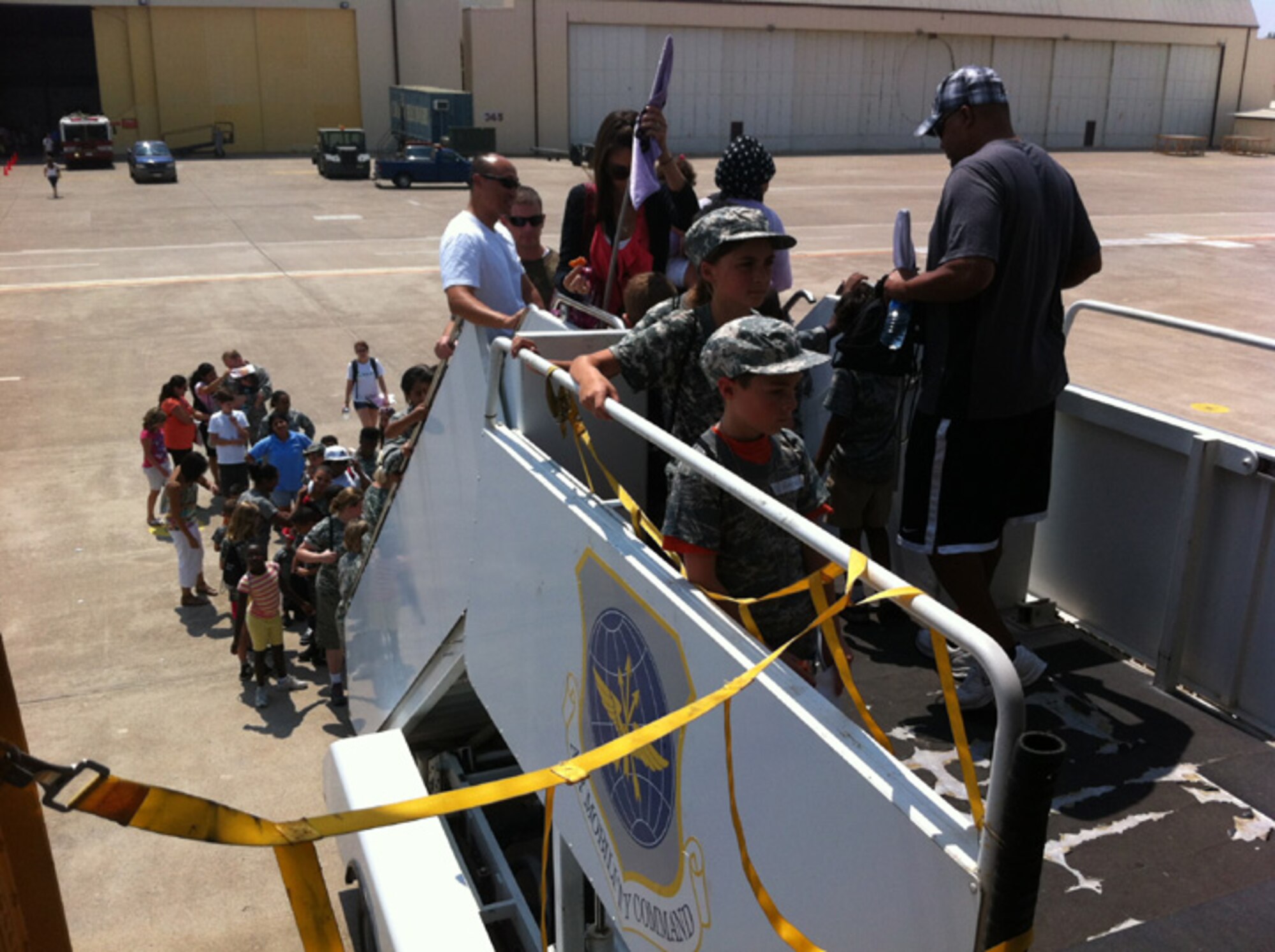 Families participate in Operation Deployment at Incirlik Air Base, Turkey. The 916th Air Refueling Wing helped educate base families about the mission of the KC-135R Stratotanker. (USAF photo courtesy of SMSgt. William Lester)