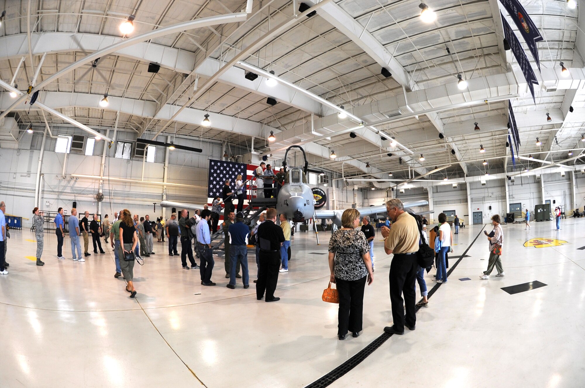 Civilian employers of 442 Fighter Wing reservists, tour the A-10  Thunderbolt II during Employer Day, Aug. 4, 2012 here.  Employer Day allows the civilian employers of Air Force reservists the opportunity to see what their employees do on their Reserve weekend as well as thank the employees for their flexibility and support. The 303 FS is assigned to the 442 FW, an Air Force Reserve unit stationed at Whiteman Air Force Base Mo. (U.S. Air Force photo/Staff Sgt. Lauren Padden)