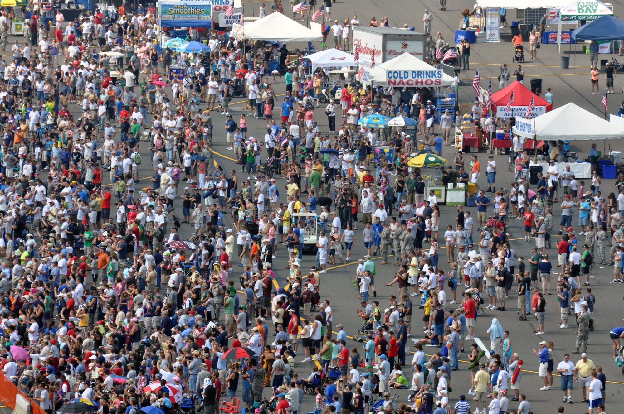 The crowd during the Air Show August 4th and 5th.The Air Show this year is the largest Westover has had since 1974, boasting more than 60 aircraft. (U.S. Air Force photo by SrA. Kelly Galloway)