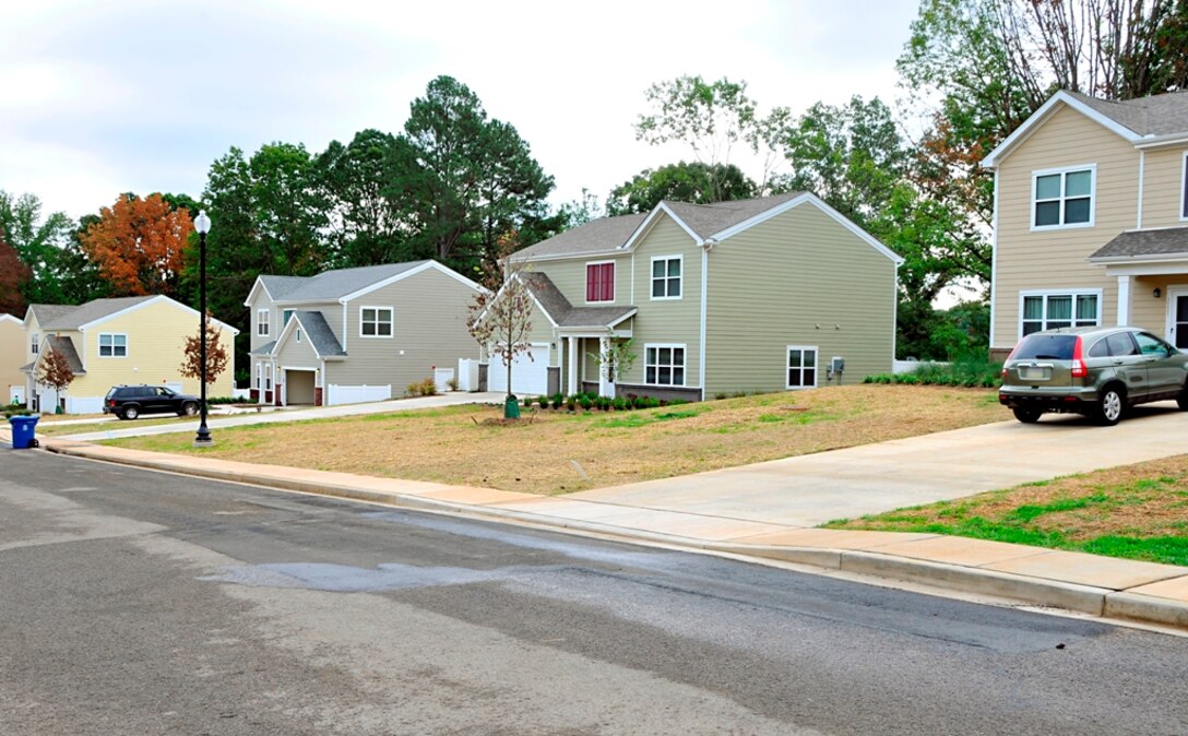 In place of homes that were constructed in 1965, 14 new houses have been built at Arnold AFB by Forest City Military Communities, LLC. The new homes feature lots of storage space and garages. (Photo by Jacqueline Cowan)