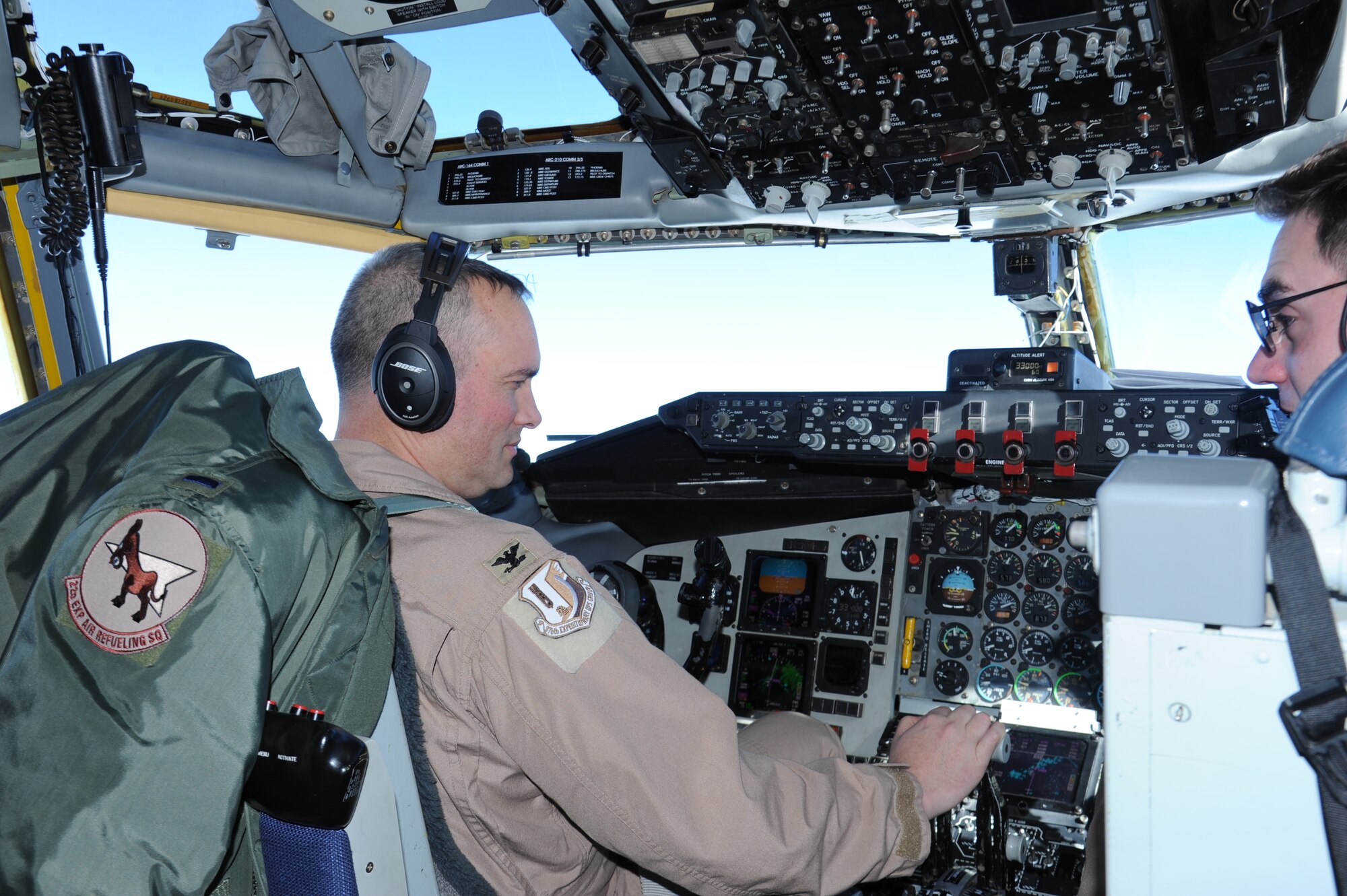 Col. Brian Newberry flies a KC-135 Stratotanker on a refueling mission over Afghanistan in 2011. The colonel took over as the commander of the 92nd Air Refueling Wing during a ceremony at Fairchild Air Force Base Aug. 6, 2012. Newberry is a command pilot with more than 4,300 flying hours and 397 combat hours. (U.S. Air Force photo/ Tech. Sgt. Henry Hoegen)