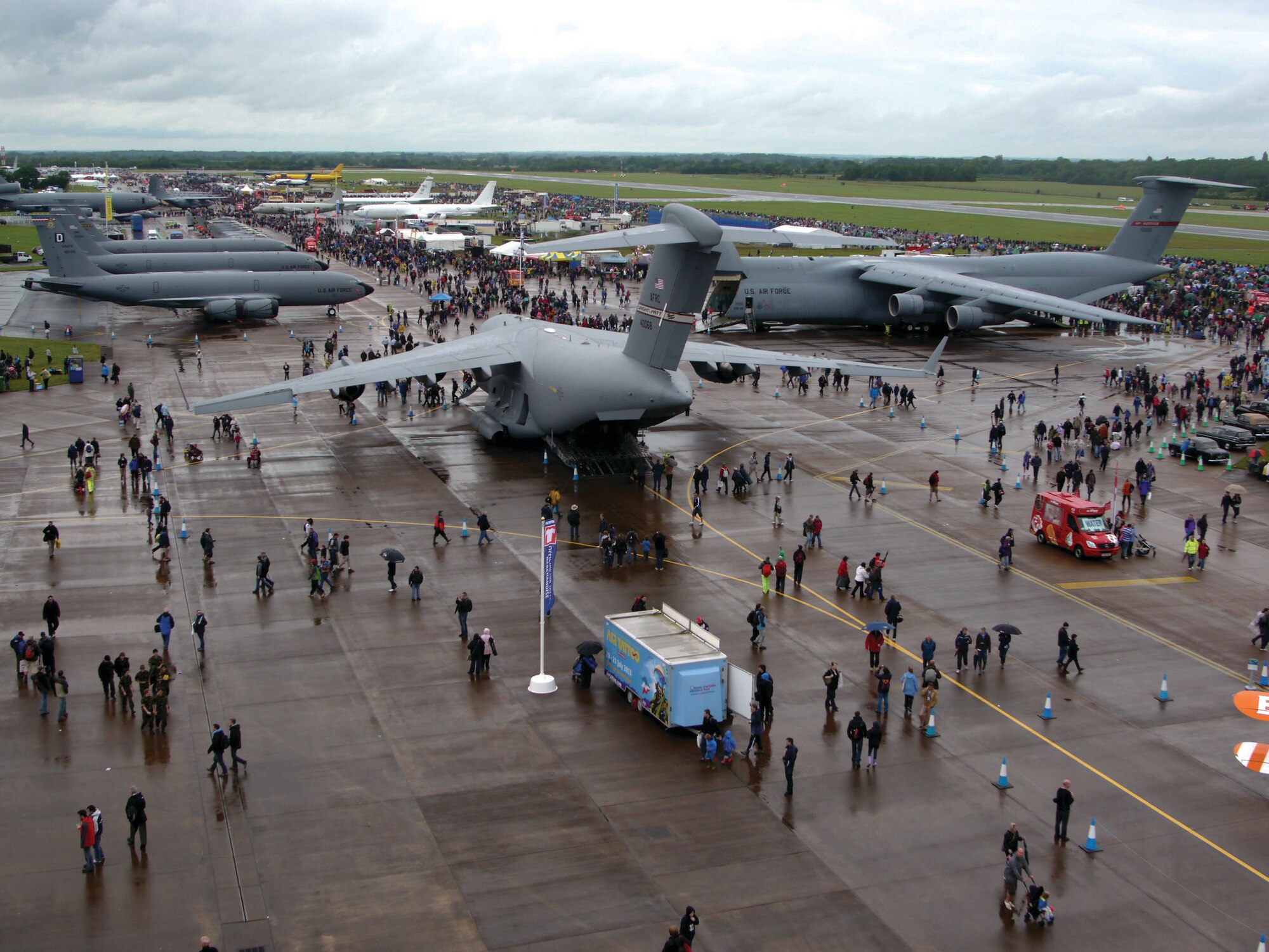 WRIGHT-PATTERSON AIR FORCE BASE, Ohio - A 445th Airlift Wing C-17 Globemaster III participated in the Royal International Air Tattoo at Royal Air Force Fairford, Gloucestershire, England, July 7 2012. (U.S. Air Force photo/Maj. Jose Cardenas) 