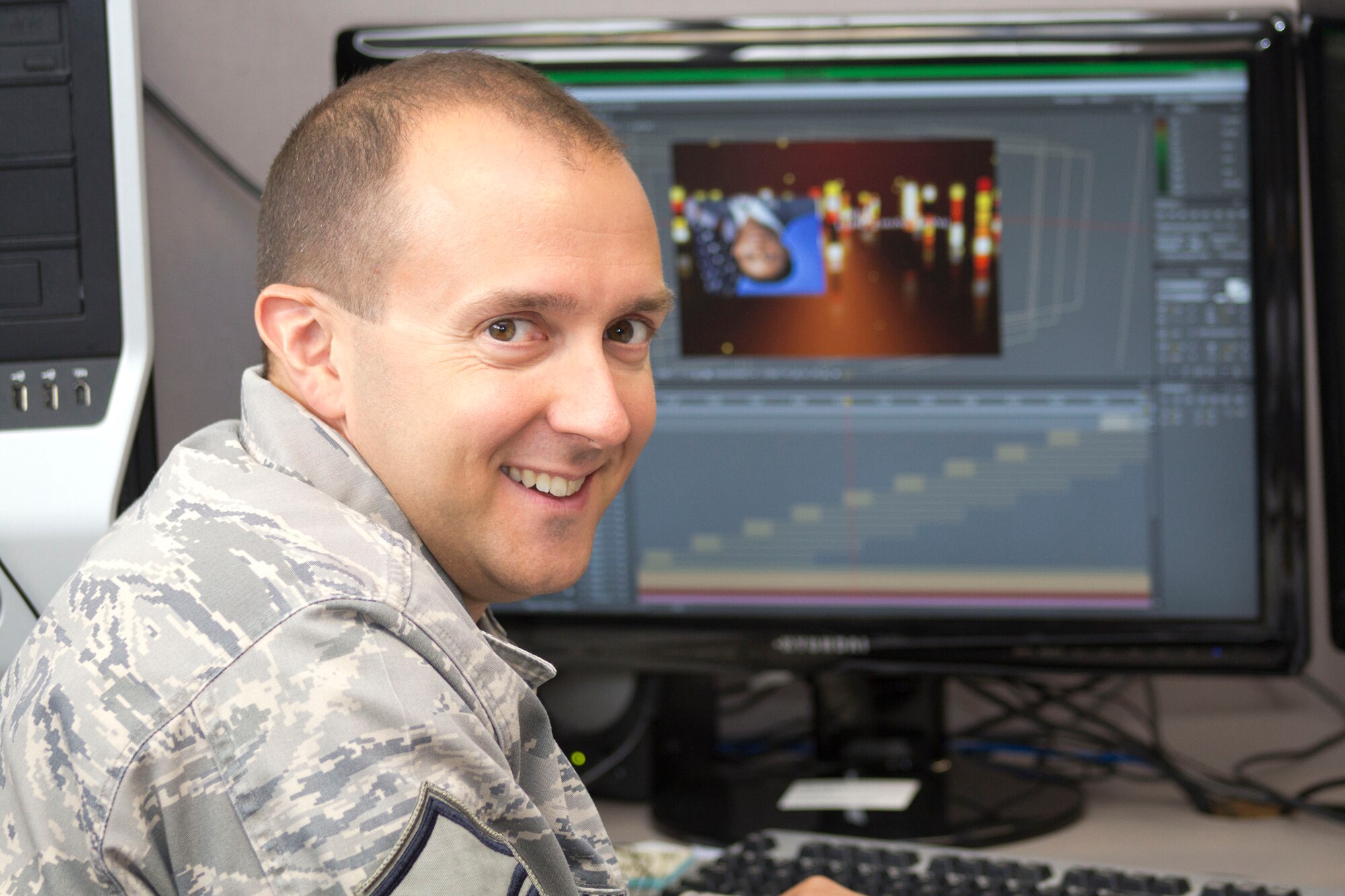 Master Sgt. Carl Schuett, 81st Training Support Squadron, Keesler Air Force Base, Miss., poses for a photo July 31, 2012. Schuett was recently chosen for an Air Force Institute of Technology cyber operations fellowship.  (U.S. Air Force photo by Master Sgt. John Long)