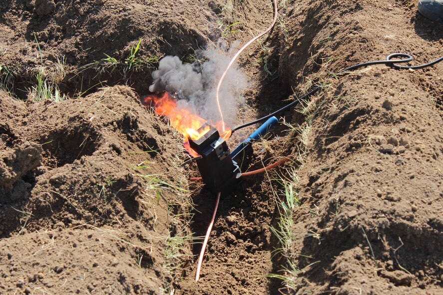 Cables are welded together as part of ongoing maintenance to protect cyber systems for various agencies. Threats to cyber systems are not only on the internet but also in nature through threats such as lightning. (Courtesy Photo)  