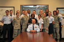 MINOT AIR FORCE BASE, N.D. -- The 5th Operations Group Intelligence mission is to provide timely, tailored intelligence support to the 5th Bomb Wing commander, 91 Missile Wing Commander, their staffs, and aircrews, enhancing mission readiness and ensuring combat execution. They do this by managing the largest number and widest variety of missions assigned to any nuclear bomb unit. Additionally, they produce over 500 intelligence products in support of Air Force Global Strike Command, Combatant Commanders, and Minot's two wings. The 34-Airmen flight of the 5th OG Intelligence provides direct support to one third of the nuclear triad of the United States, enabling effective deterrence against our enemies. (U.S. Air Force photo/Senior Airman Jesse Lopez)