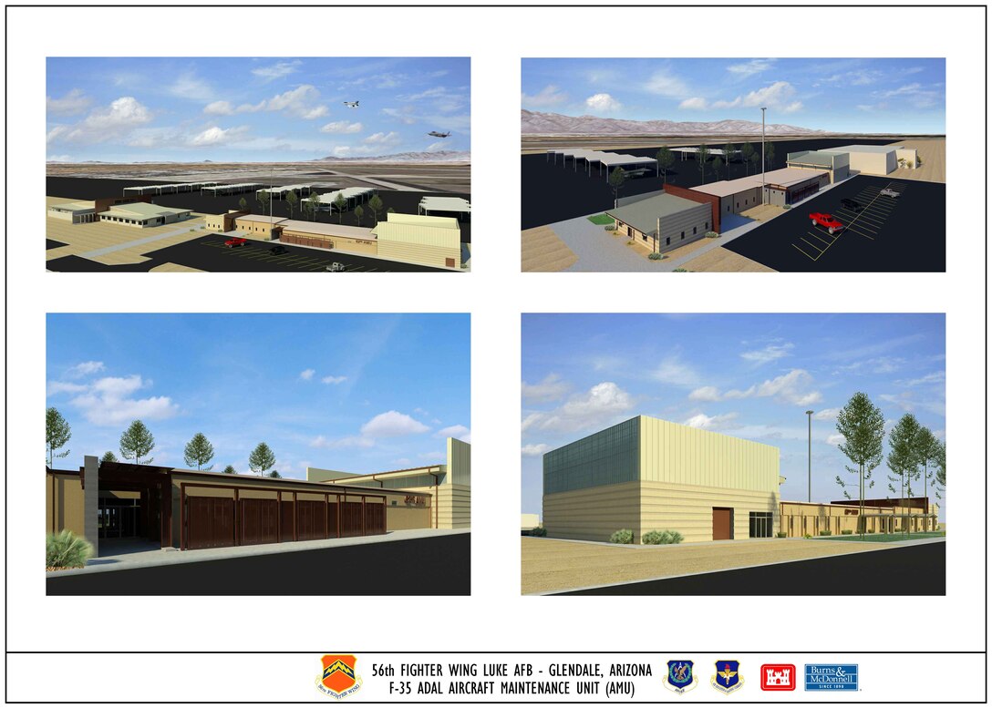 LUKE AFB, Ariz. -- This artist’s rendering show what the proposed Aircraft Maintenance Unit facility for the incoming F-35 squadrons at Luke AFB may look like when it is complete. The Air Force officially announced the base as the site of the Air Force's F-35A Lightning II pilot training center Aug. 1. Construction is scheduled to begin Oct. 2012. 