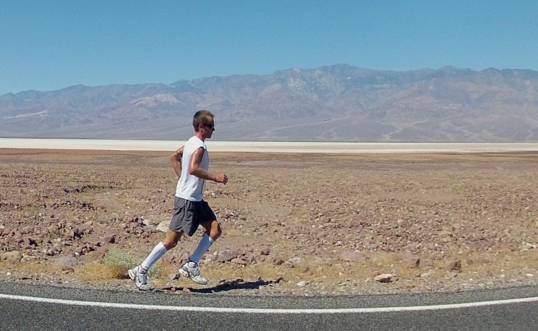 Army Master Sgt. Mike Morton competing in the 135-mile Badwater Ultramarathon, July 16-17.  Photo courtesy Ben Jones

