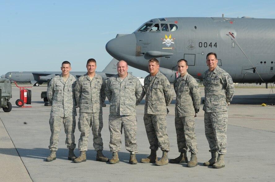 MINOT AIR FORCE BASE, N.D. -- B-52H Stratofortress Crew Chiefs at Minot Air Force Base are responsible for the maintenance performed on 28 assigned B-52 aircraft valued at over $1.96 billion. They perform inspections, launch and recover aircraft, refuel aircraft, along with numerous other maintenance tasks to provide fully mission capable B-52s in support of our conventional and nuclear presence. In fiscal year 2011 their efforts contributed to 900 training sorties and over 6,400 flying hours. Furthermore, they maintain the Continuous Bomber Presence while deployed to Anderson AFB, Guam. (U.S. Air Force photo/Senior Airman Jesse Lopez)

