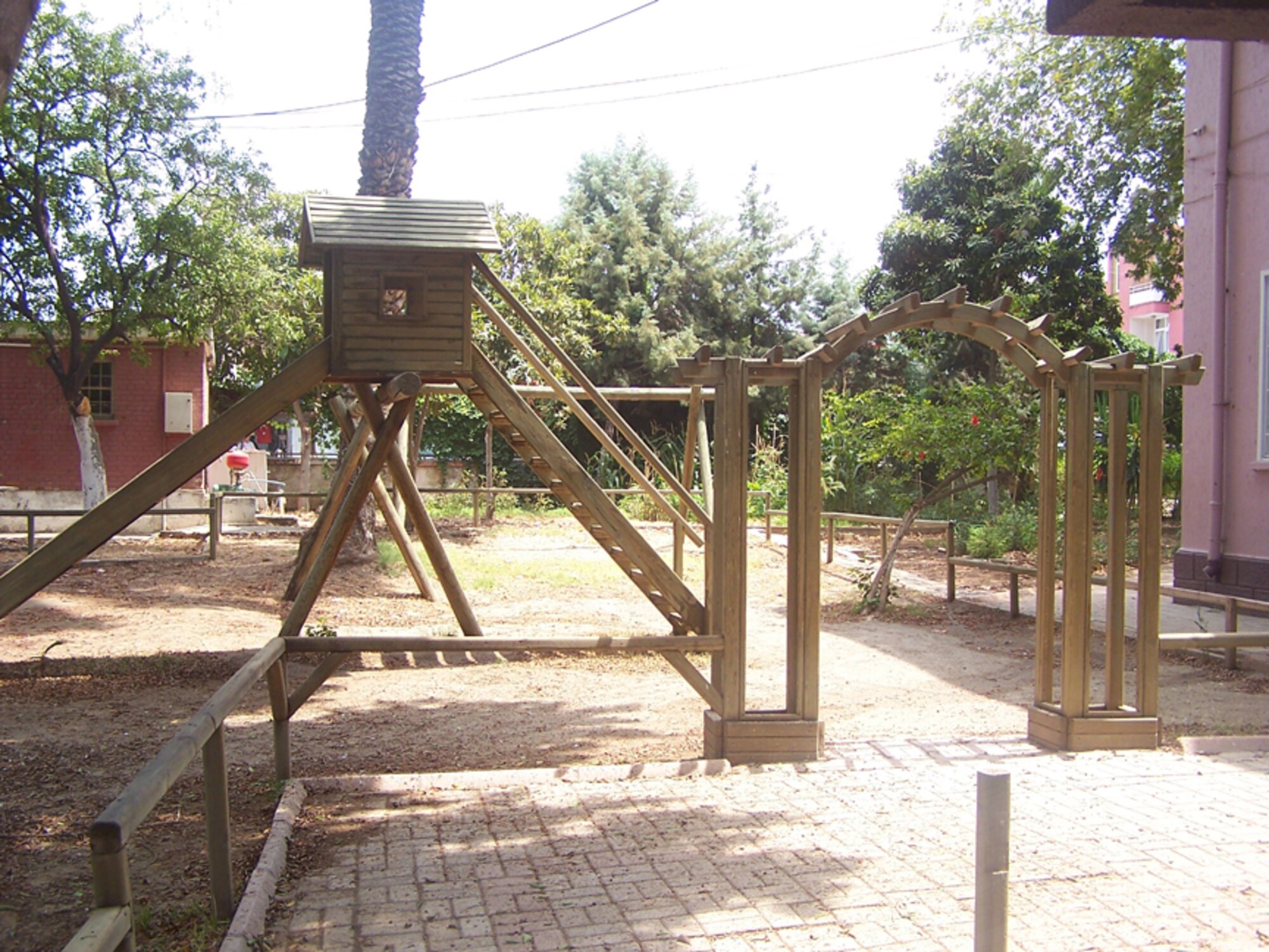 The playground equipment before 916th Airmen helped paint as part of a community service project. (USAF courtesy photo)