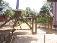 The playground equipment before 916th Airmen helped paint as part of a community service project. (USAF courtesy photo)